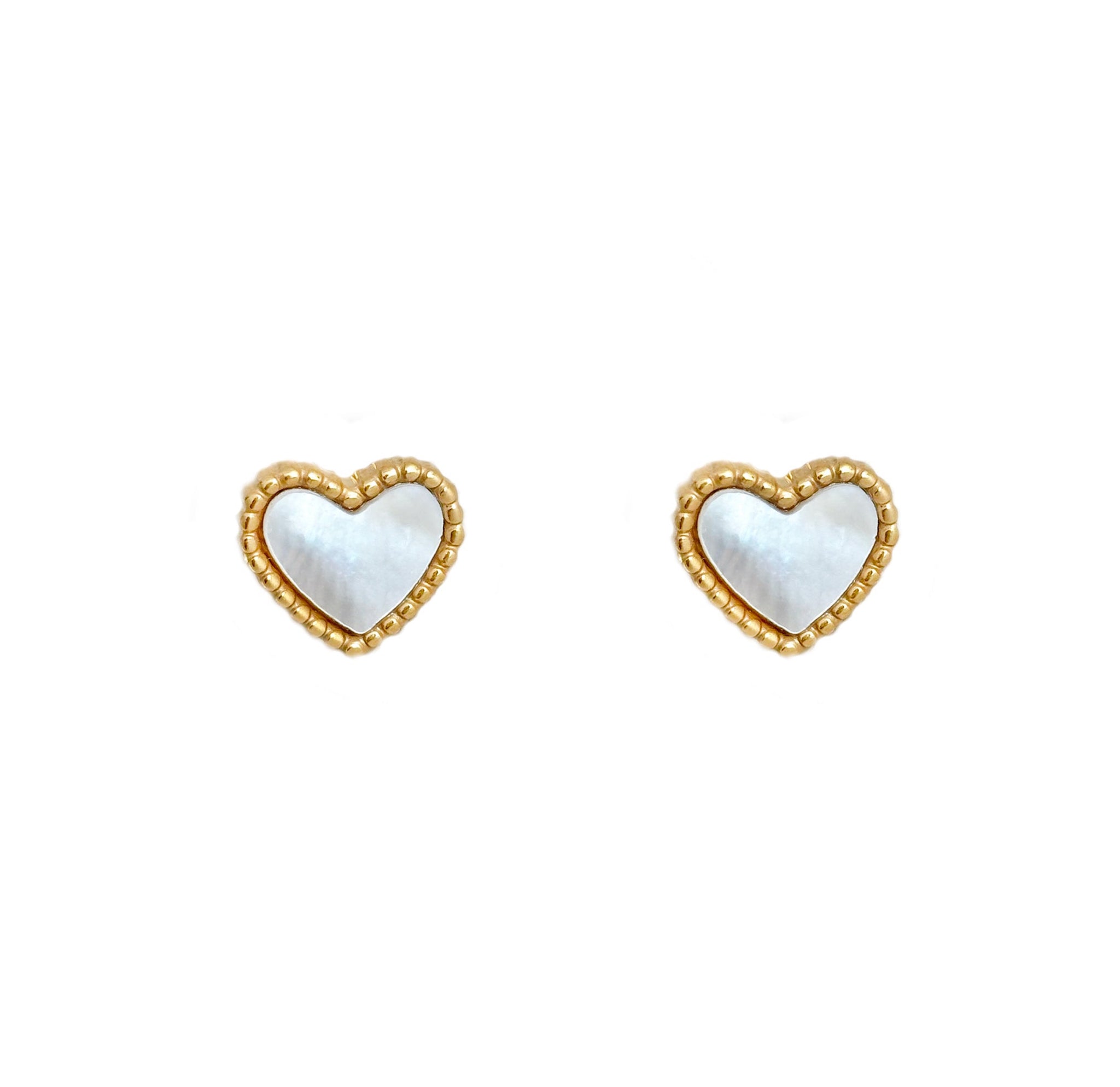 Ari Heart Gold Watercolor Stud Earrings main image 0