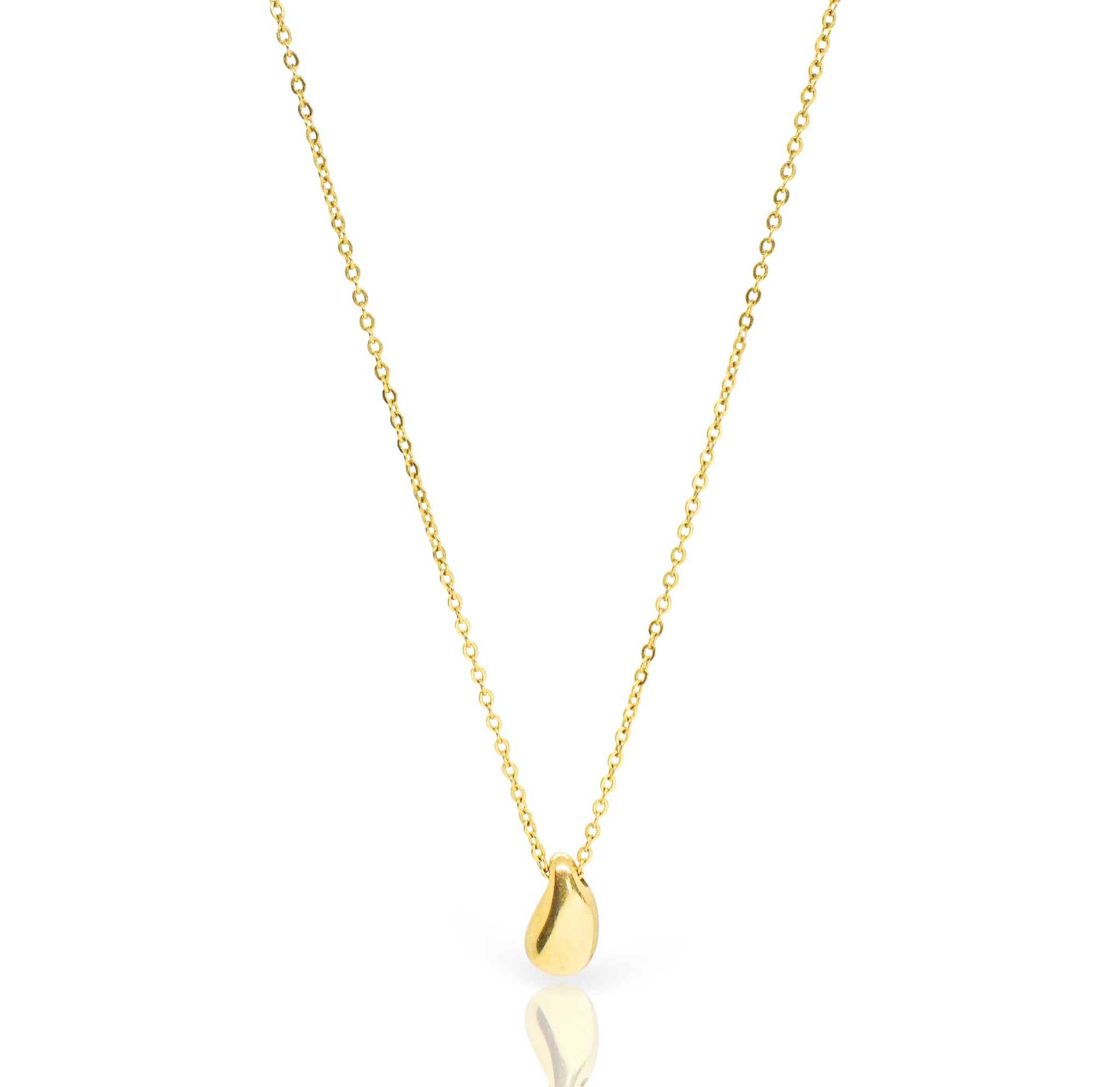 Waterproof Gold Ball Teardrop Necklace