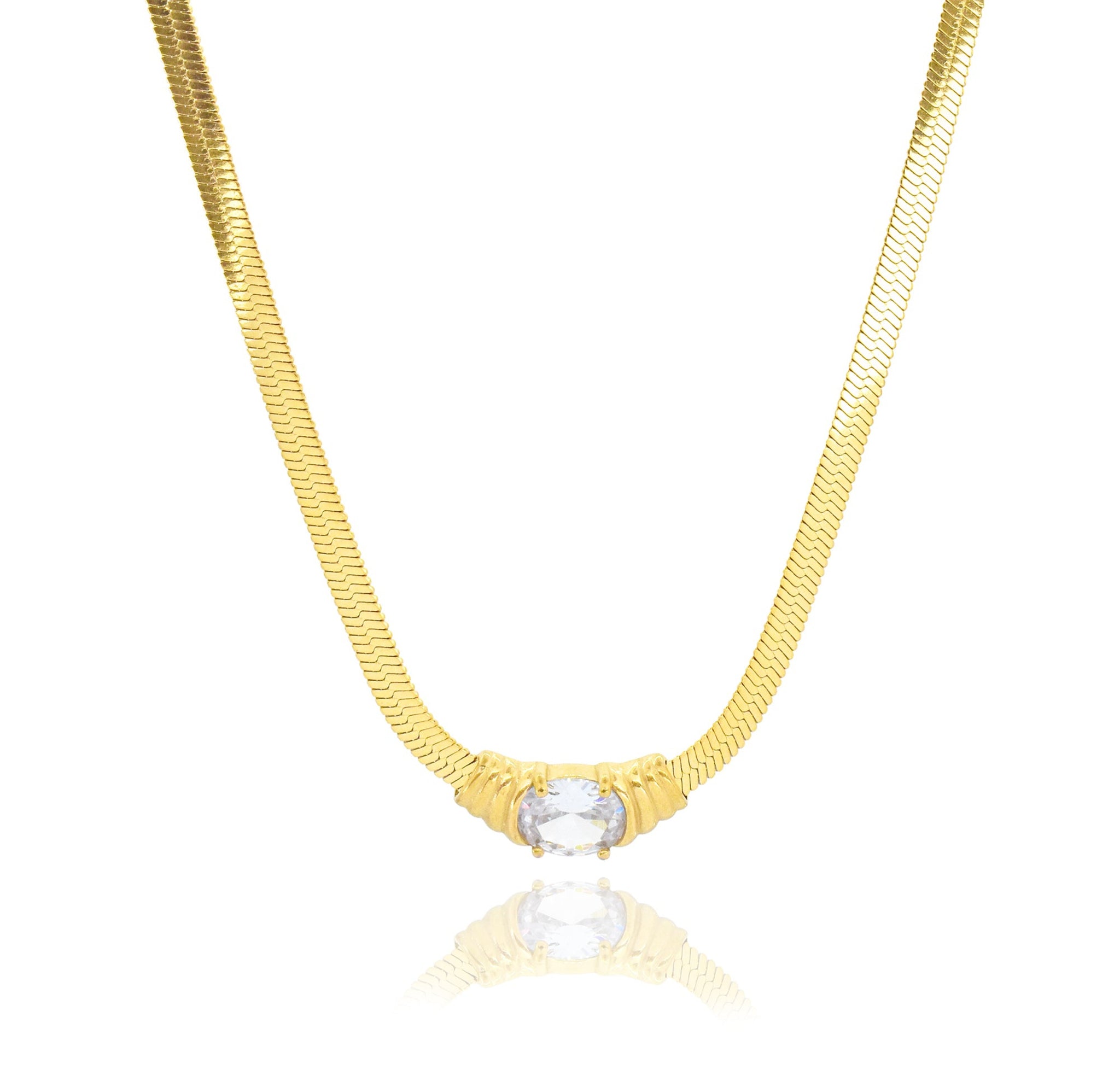 JULIETTE BOW SNAKE CHAIN NECKLACE main image 1