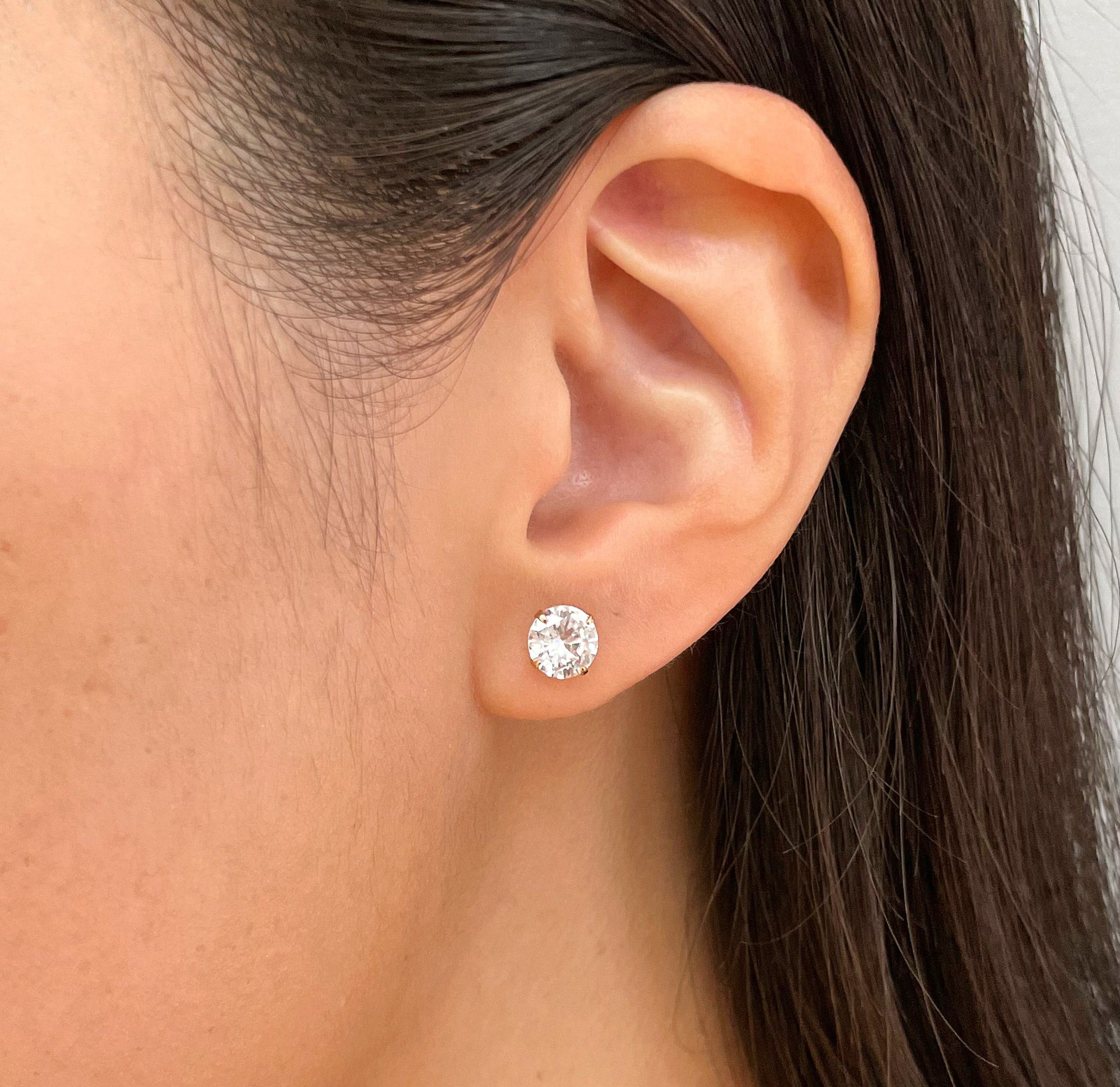 2ct diamond stud earrings waterproof jewelry