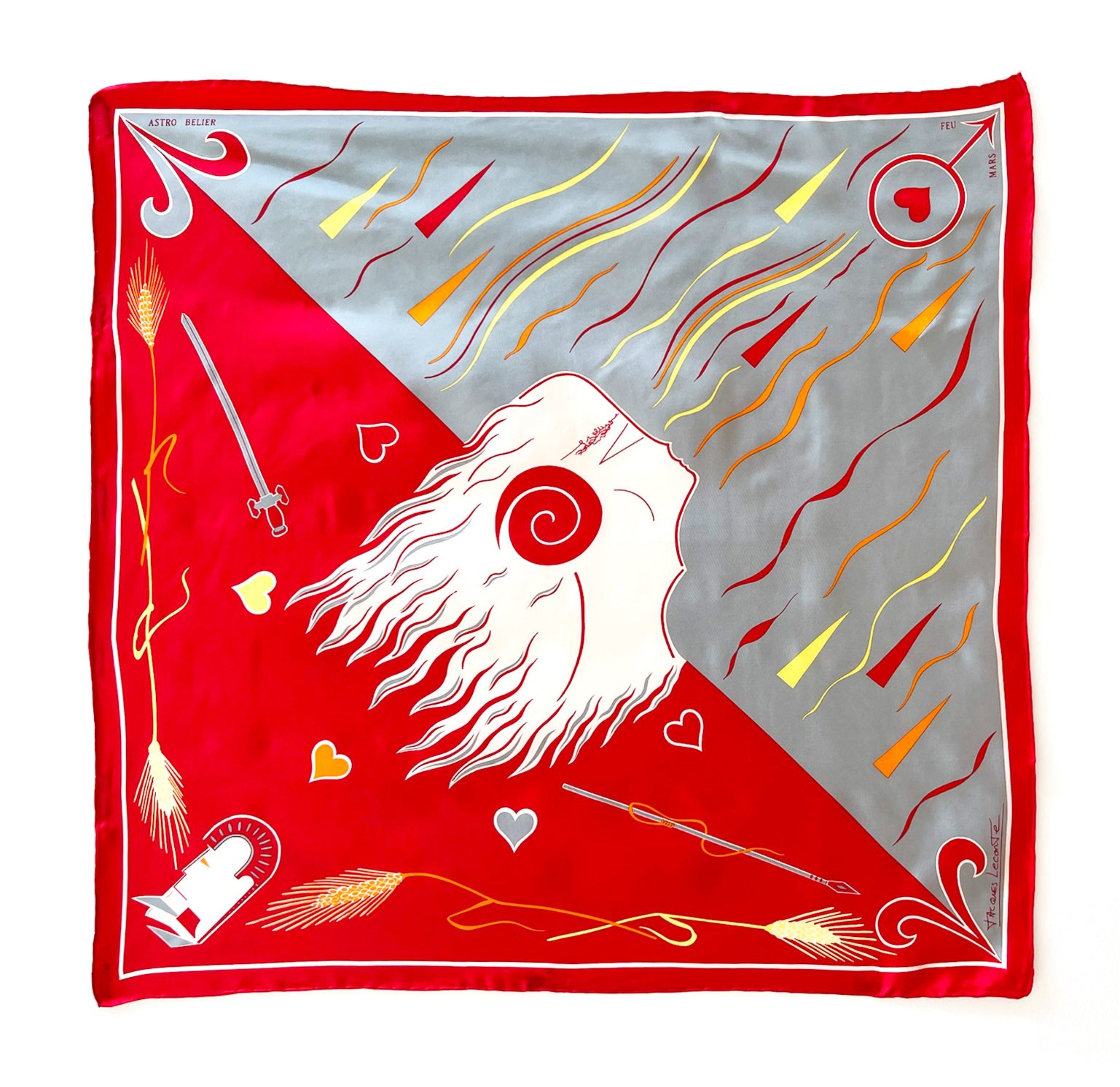 aries zodiac silk scarf