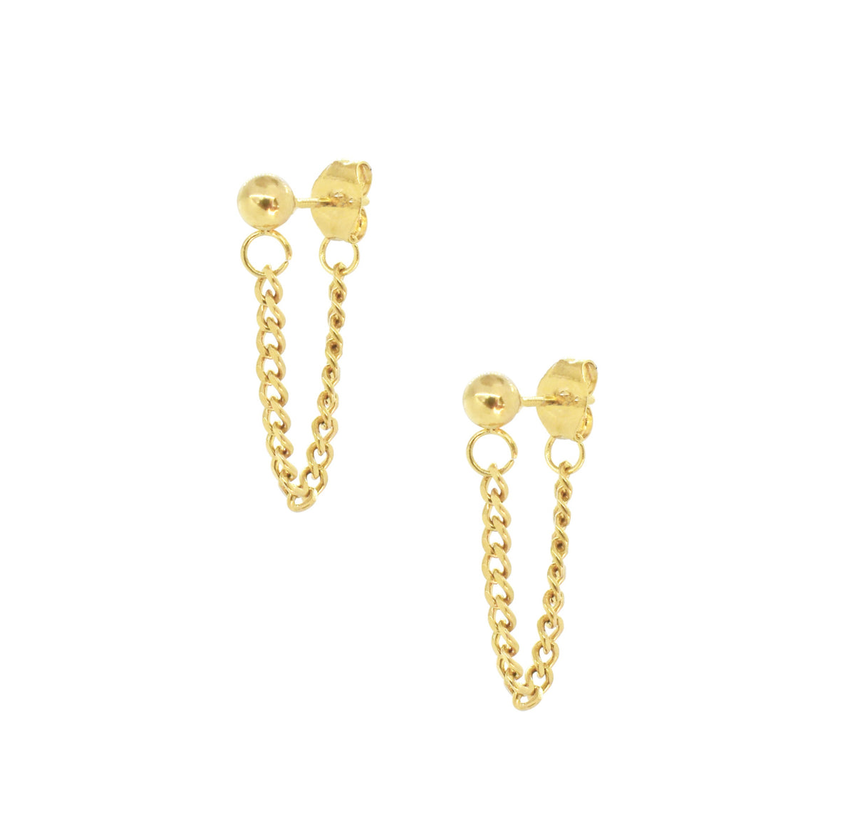 dainty gold chain earrings waterproof jewelry