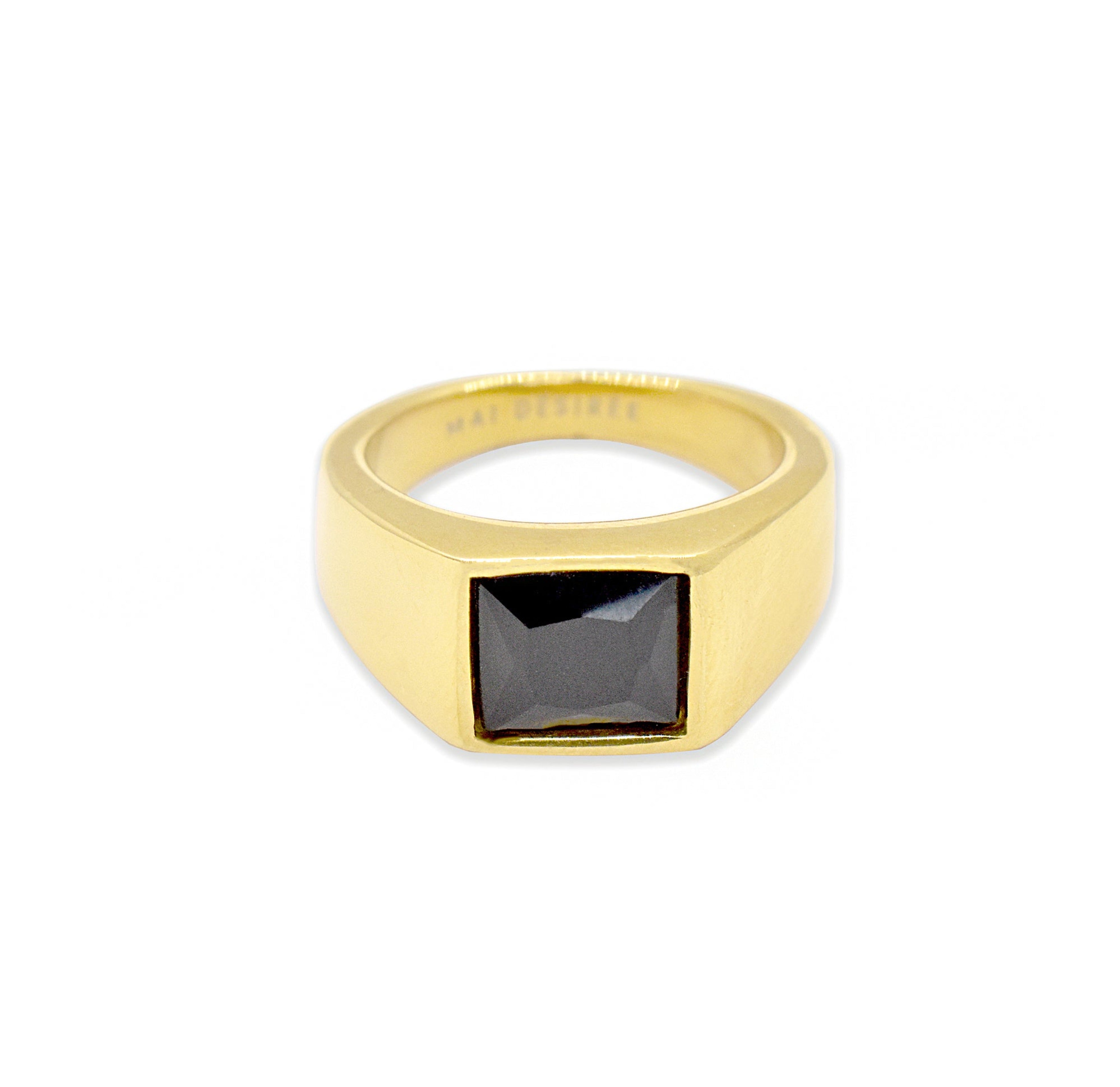 gold onyx ring waterproof jewelry