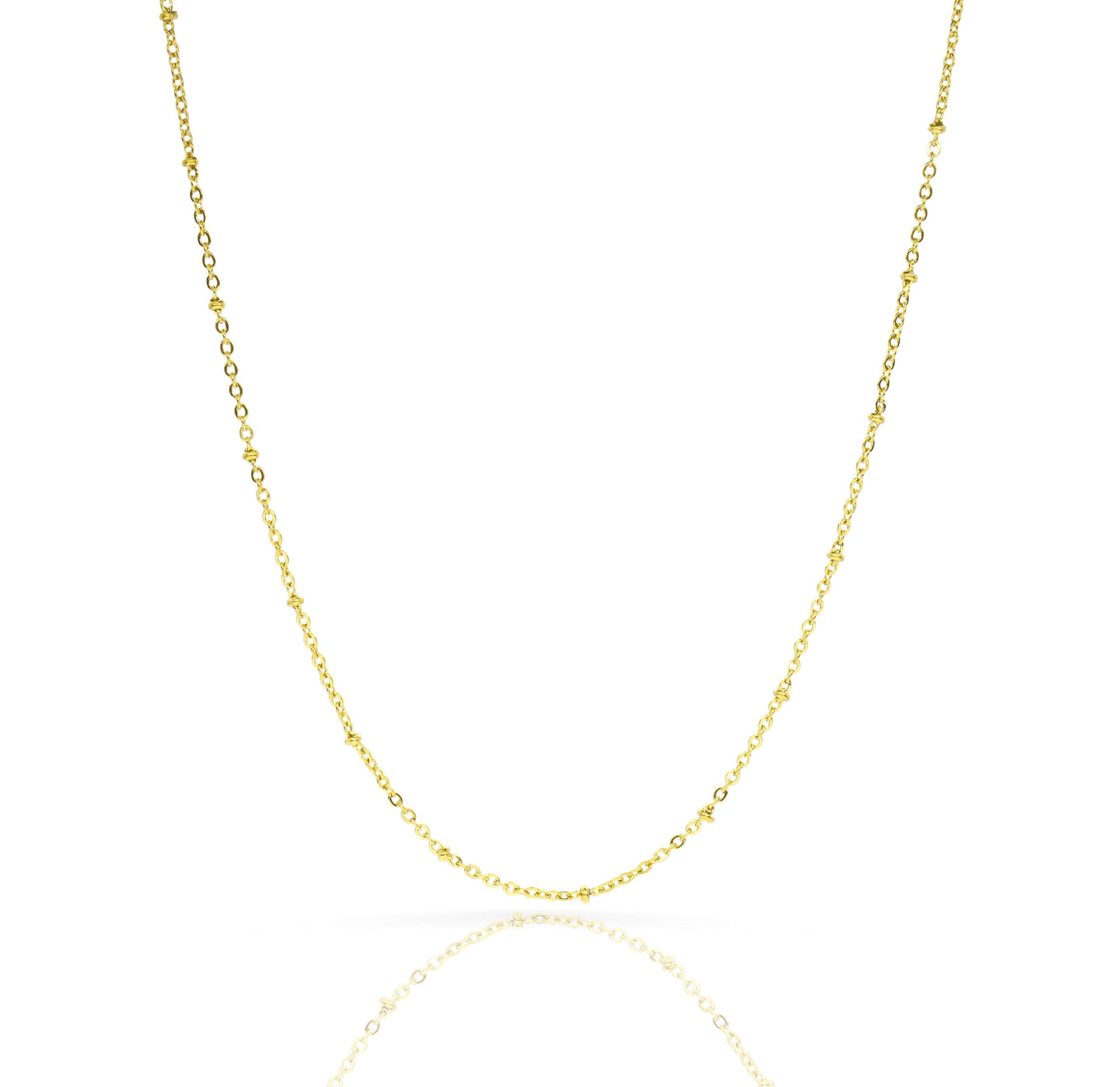 dainty gold satellite chain necklace 