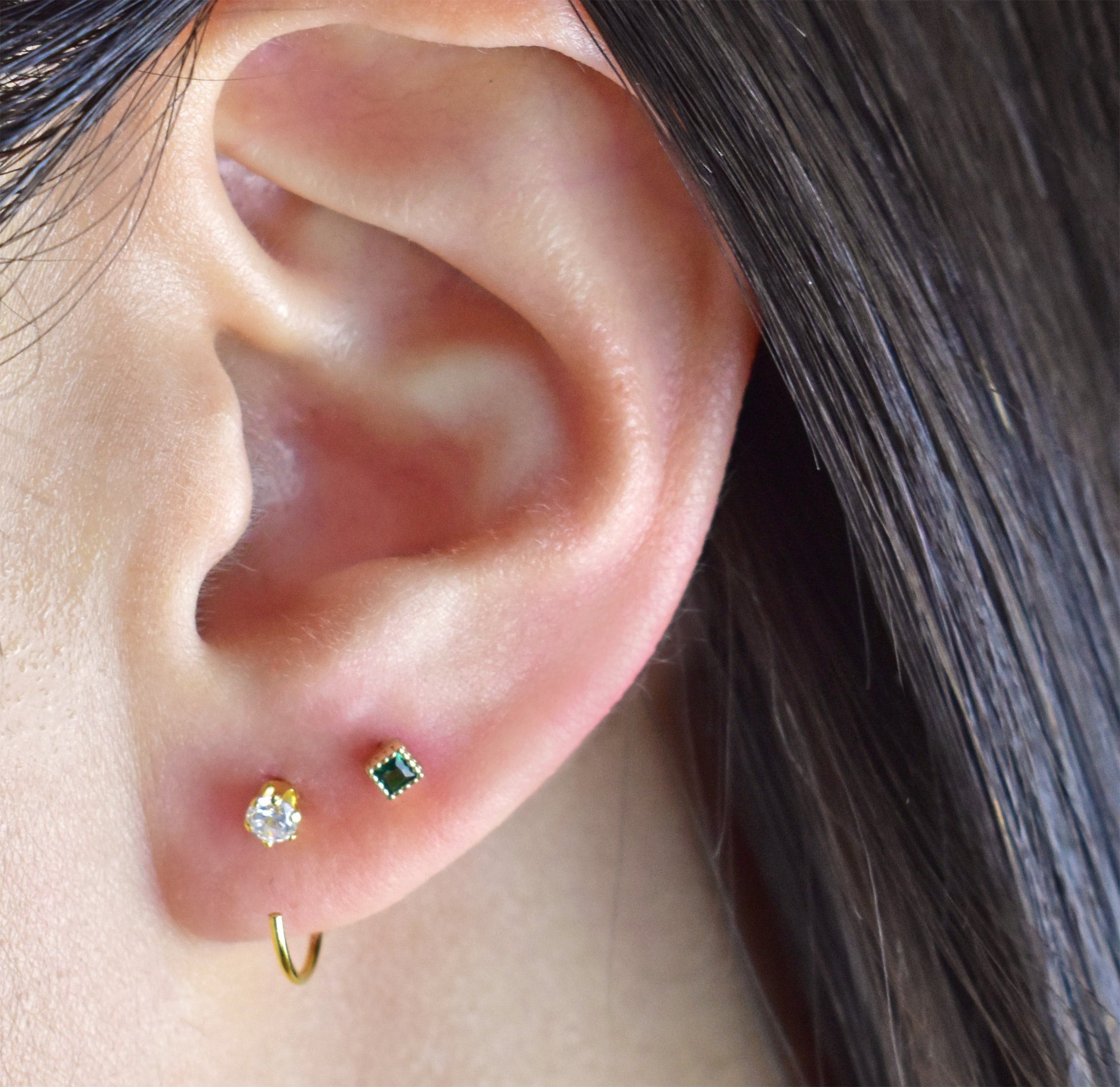 dainty-stud-open huggie-earrings waterproof jewelry