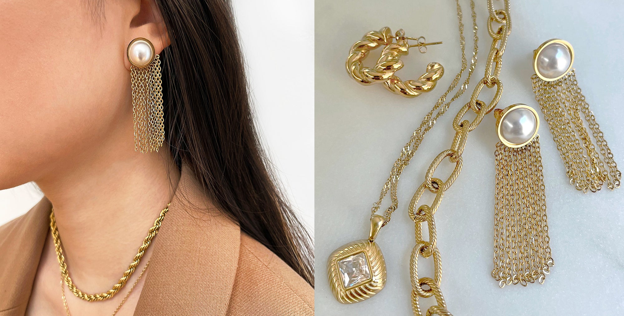 gold waterproof jewelry 90s inspired