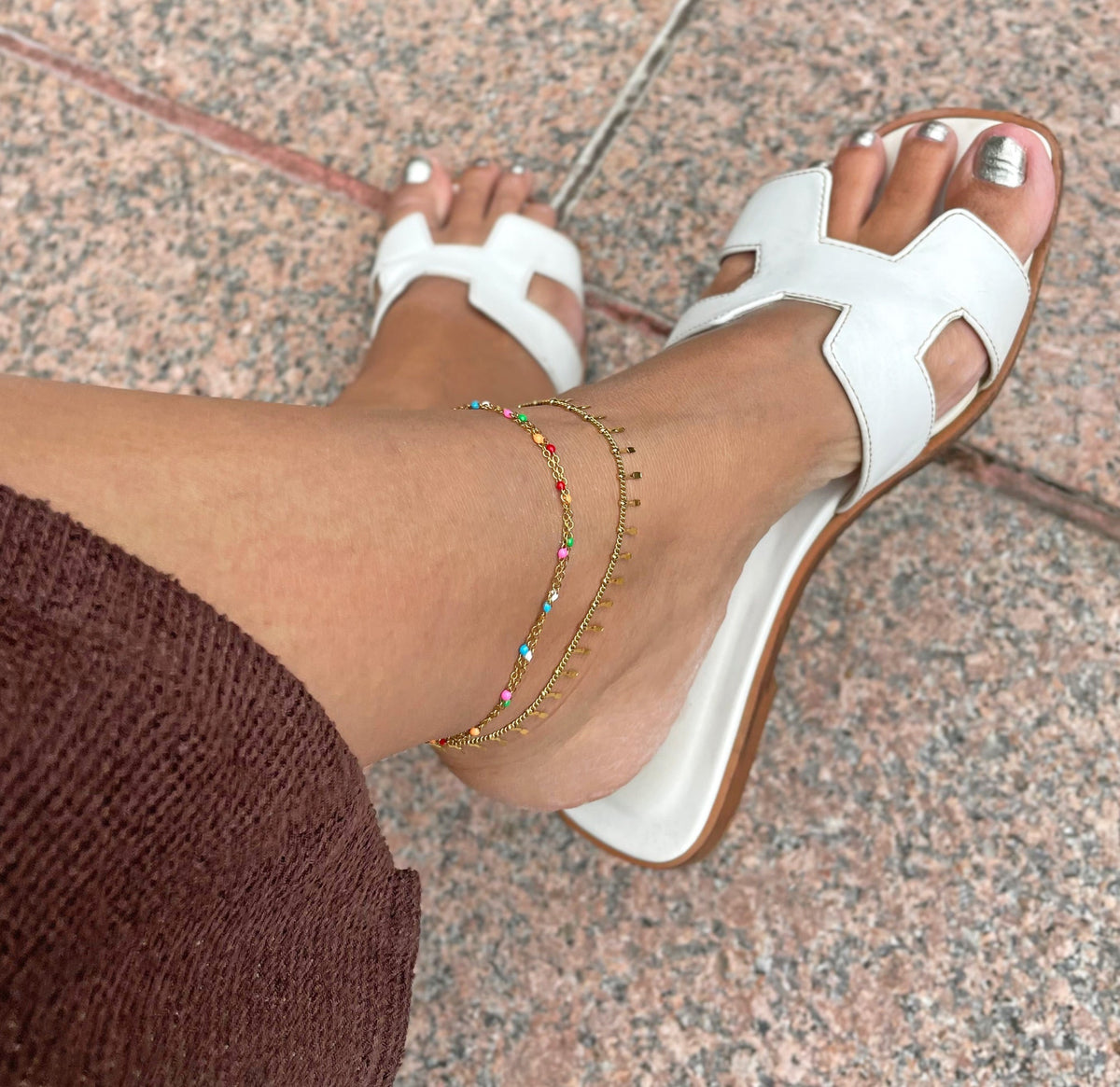 gold chain  anklet waterproof jewelry