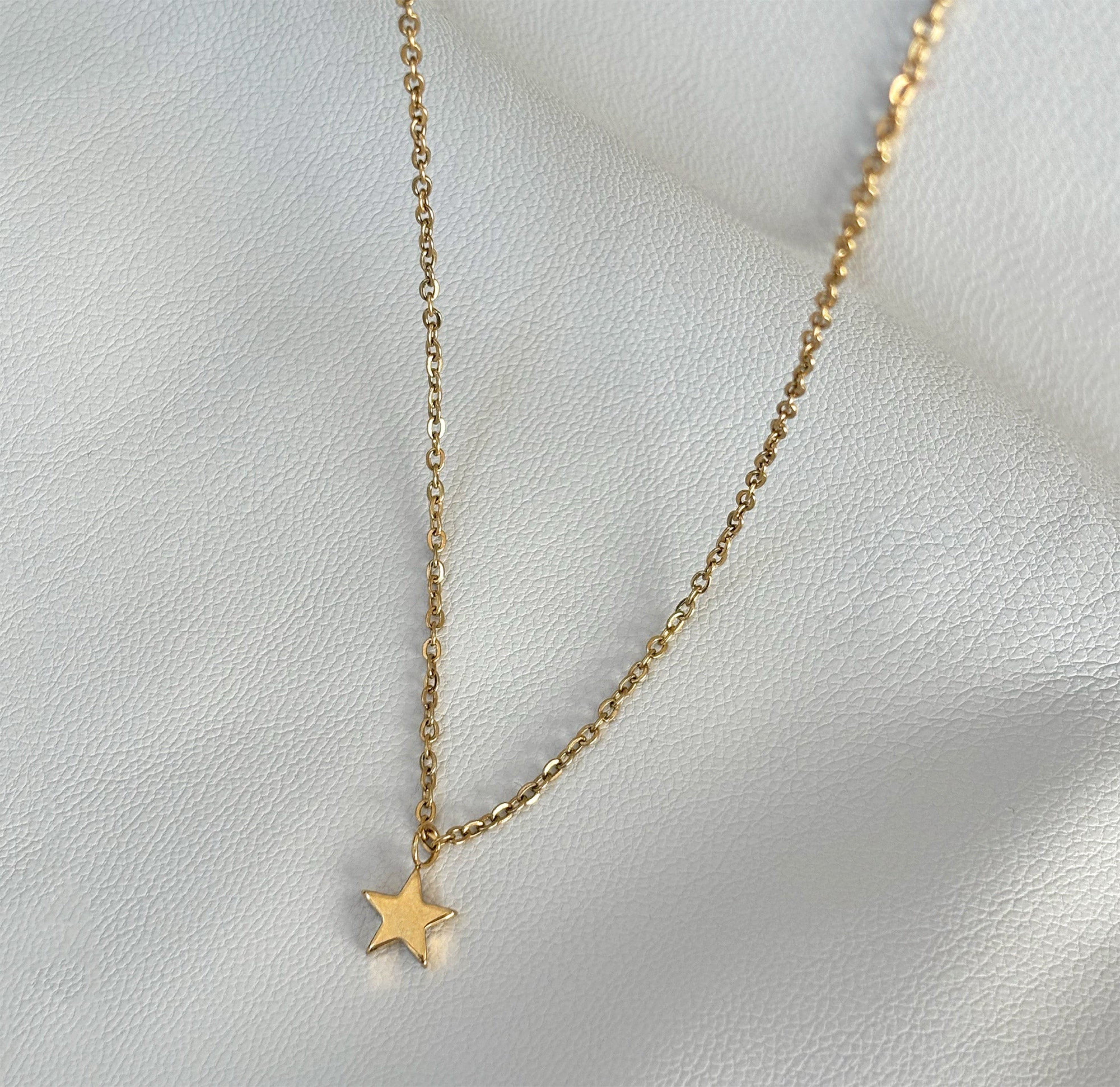 gold dainty star necklace waterproof jewelry