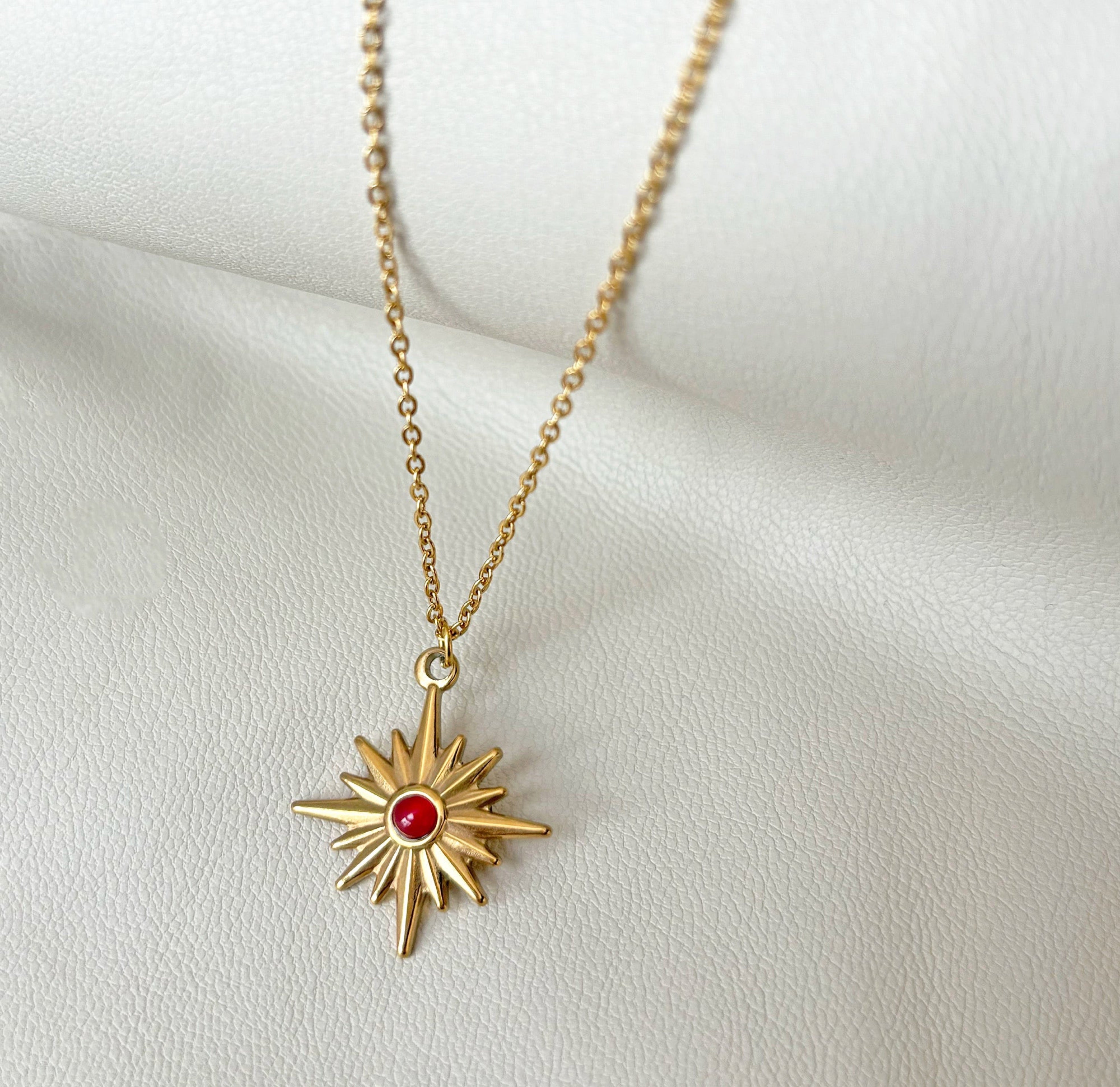 gold starburst necklace sample