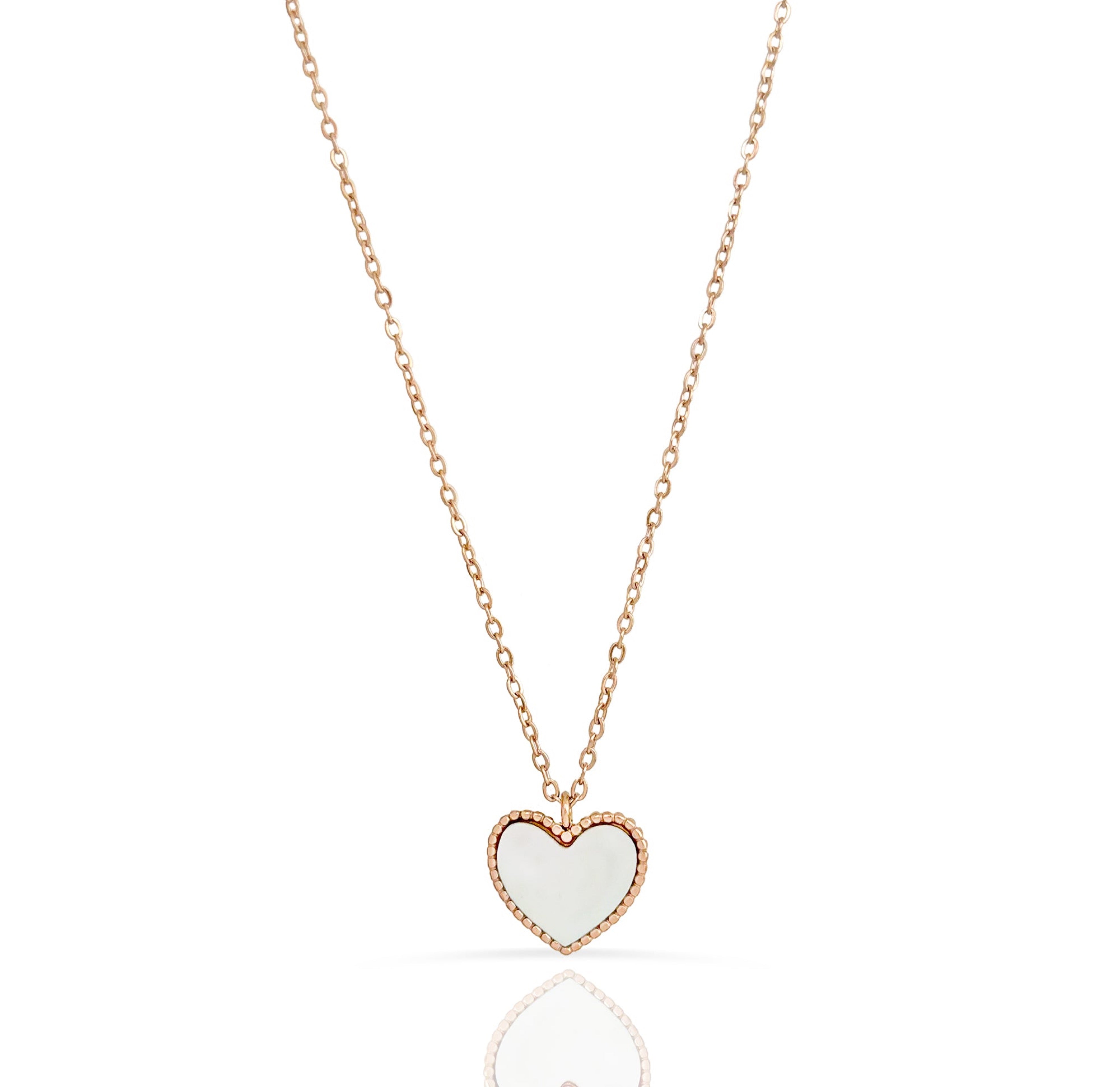 rose gold heart shell pendant necklace waterproof jewelry