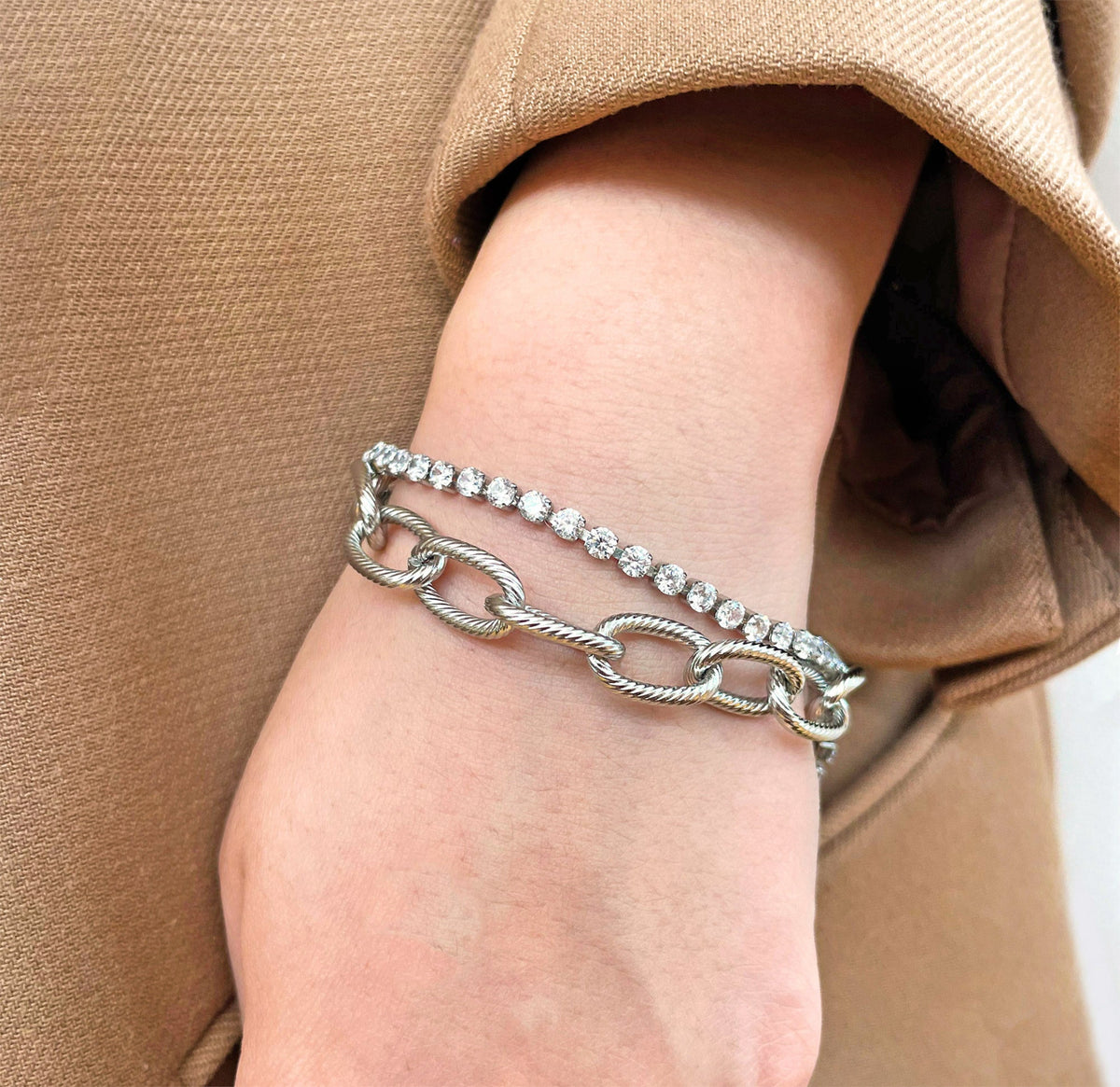 silver chain bracelet waterproof jewelry