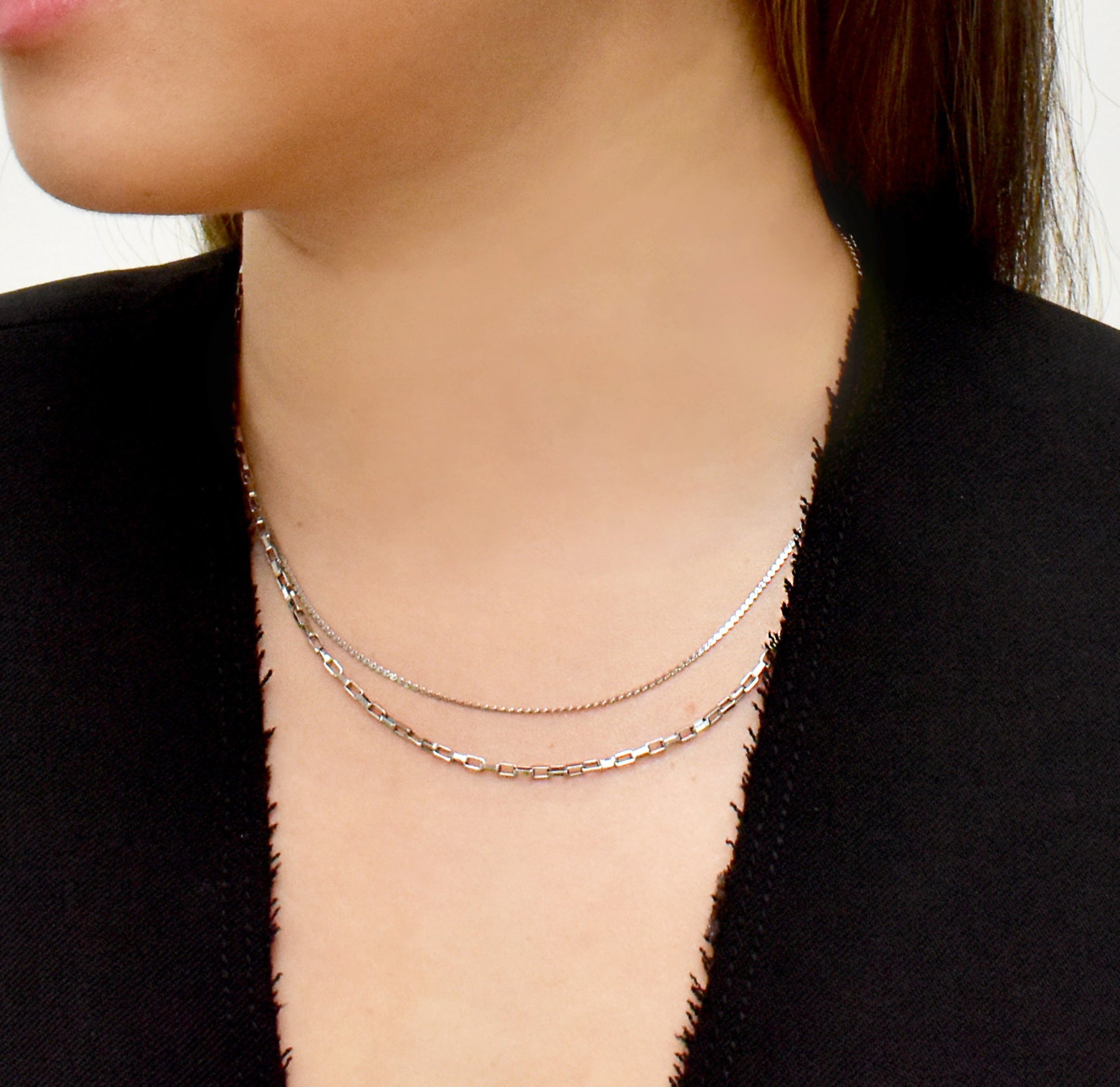 thin silver chain necklace waterproof jewelry