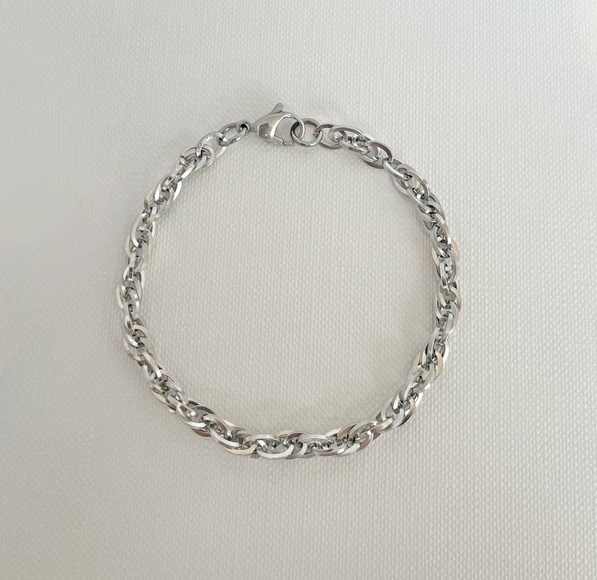 silver rope chain bracelet waterproof jewelry