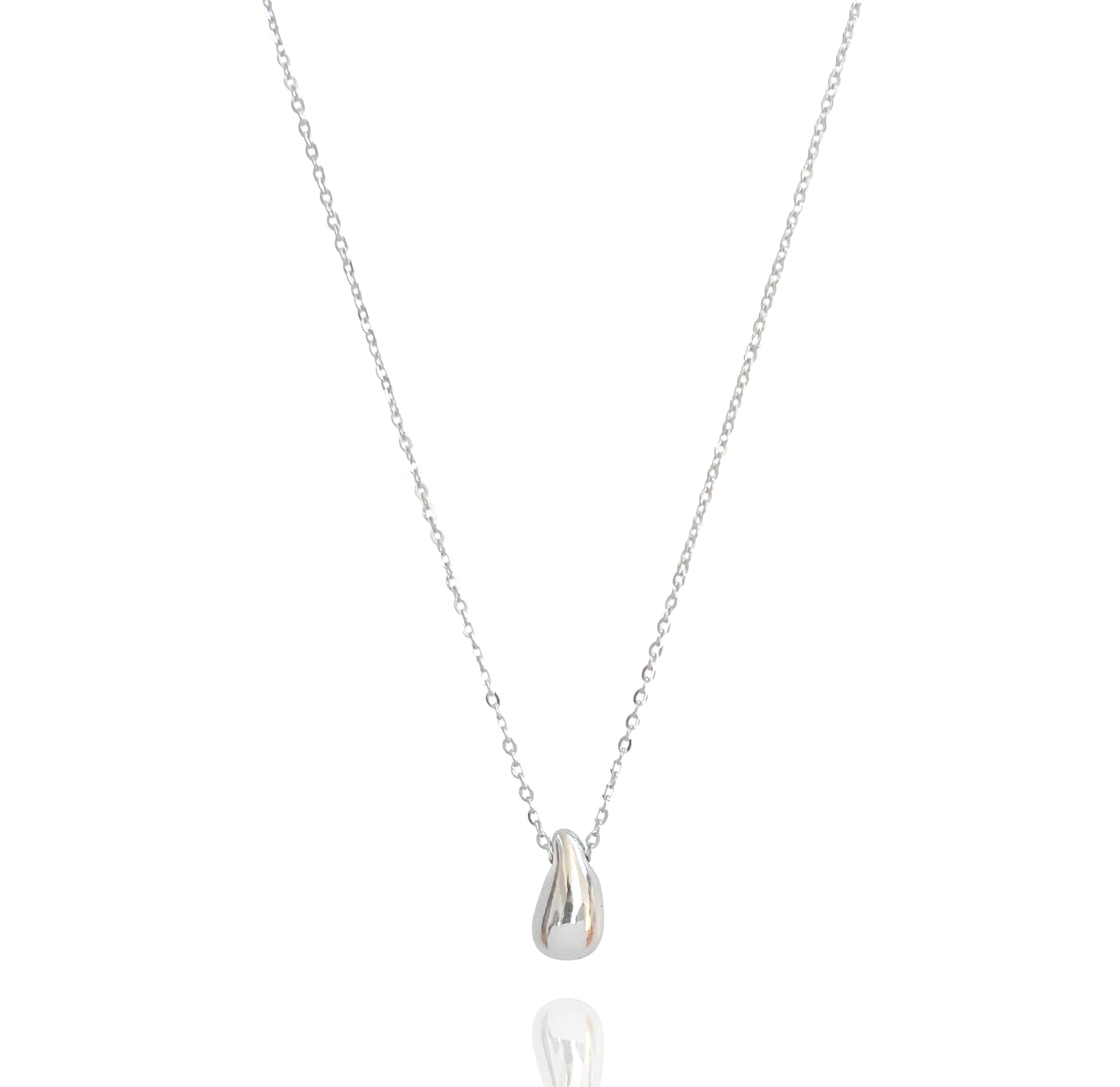 silver tear drop necklace waterproof jewelry