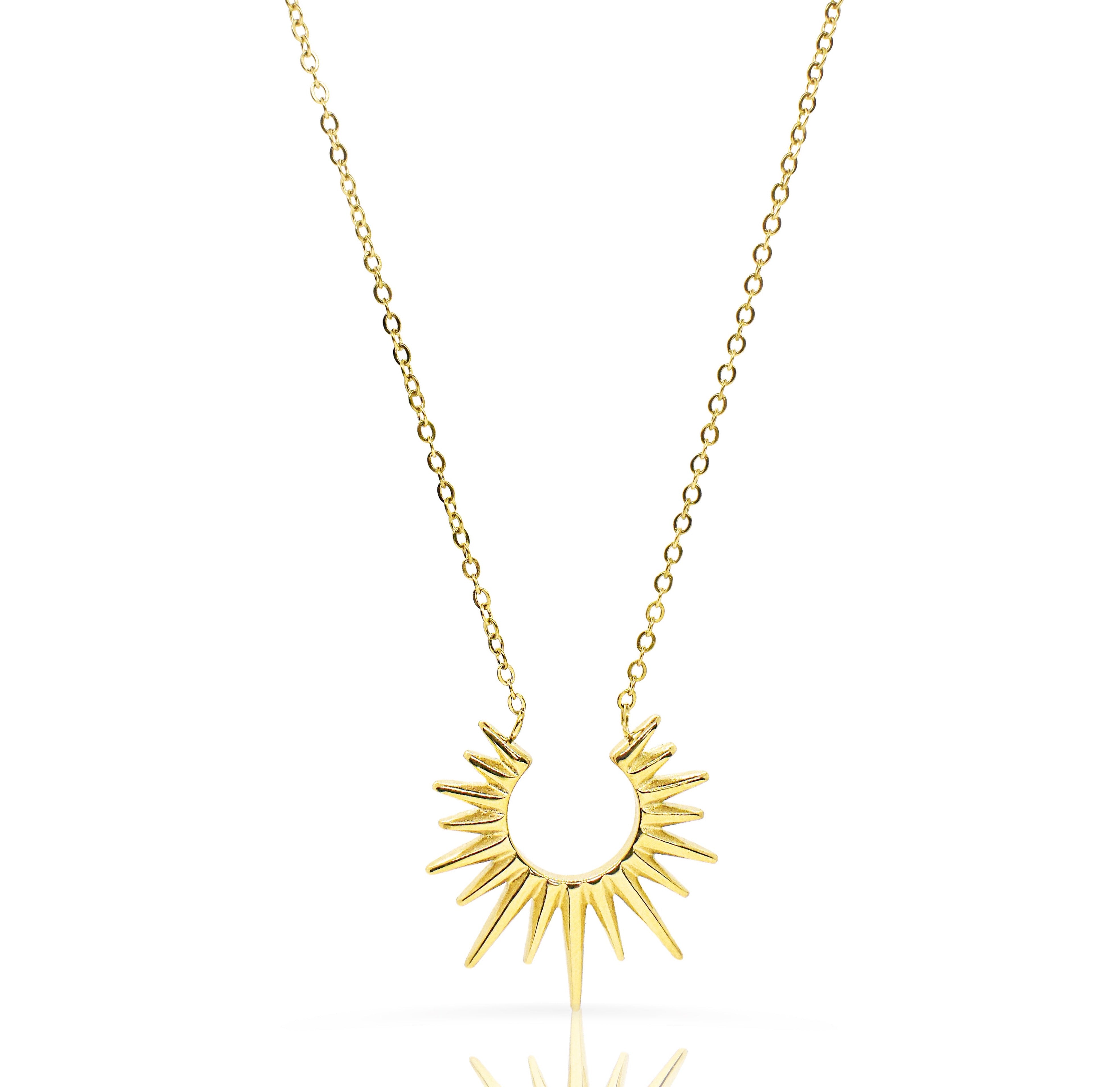 gold sun pendant waterproof jewelry