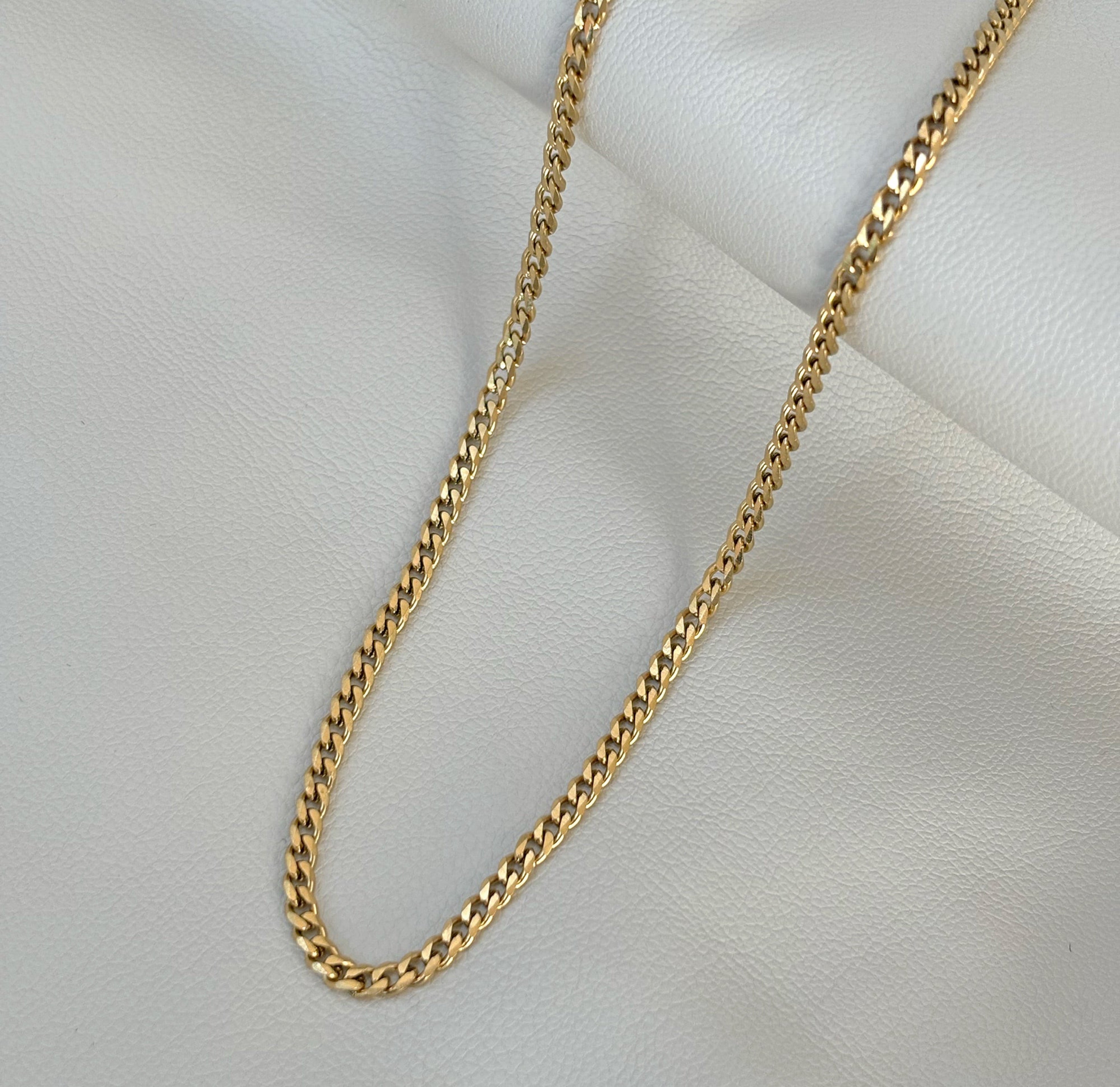 thin gold curb chain necklace waterproof jewelry