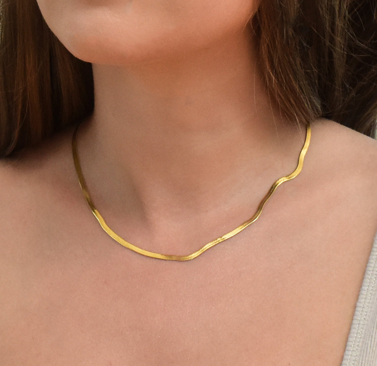 4MM GOLD THIN SNAKE CHAIN NECKLACE -SAMPLE