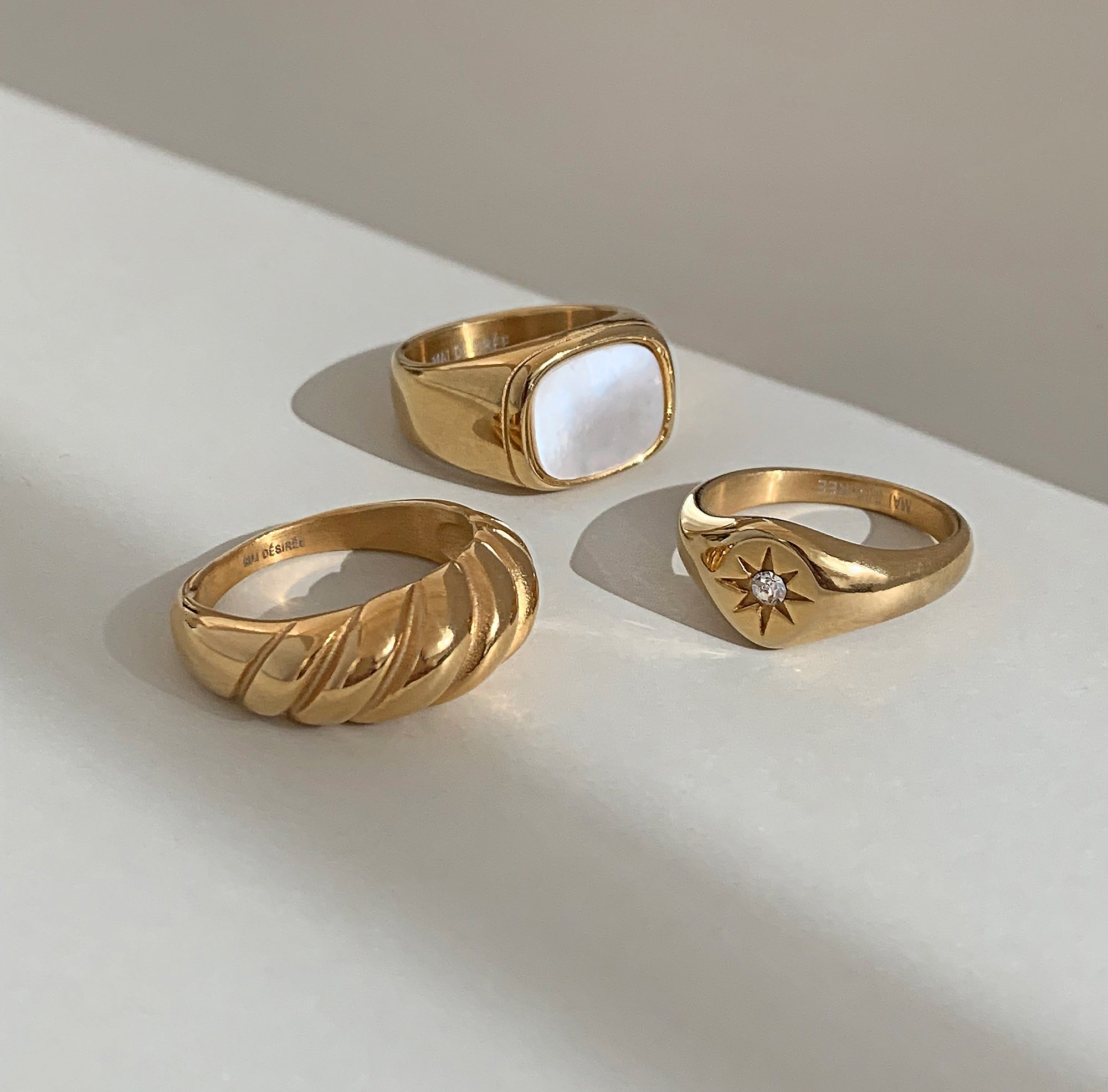 gold rings waterproof tarnish free jewelry 