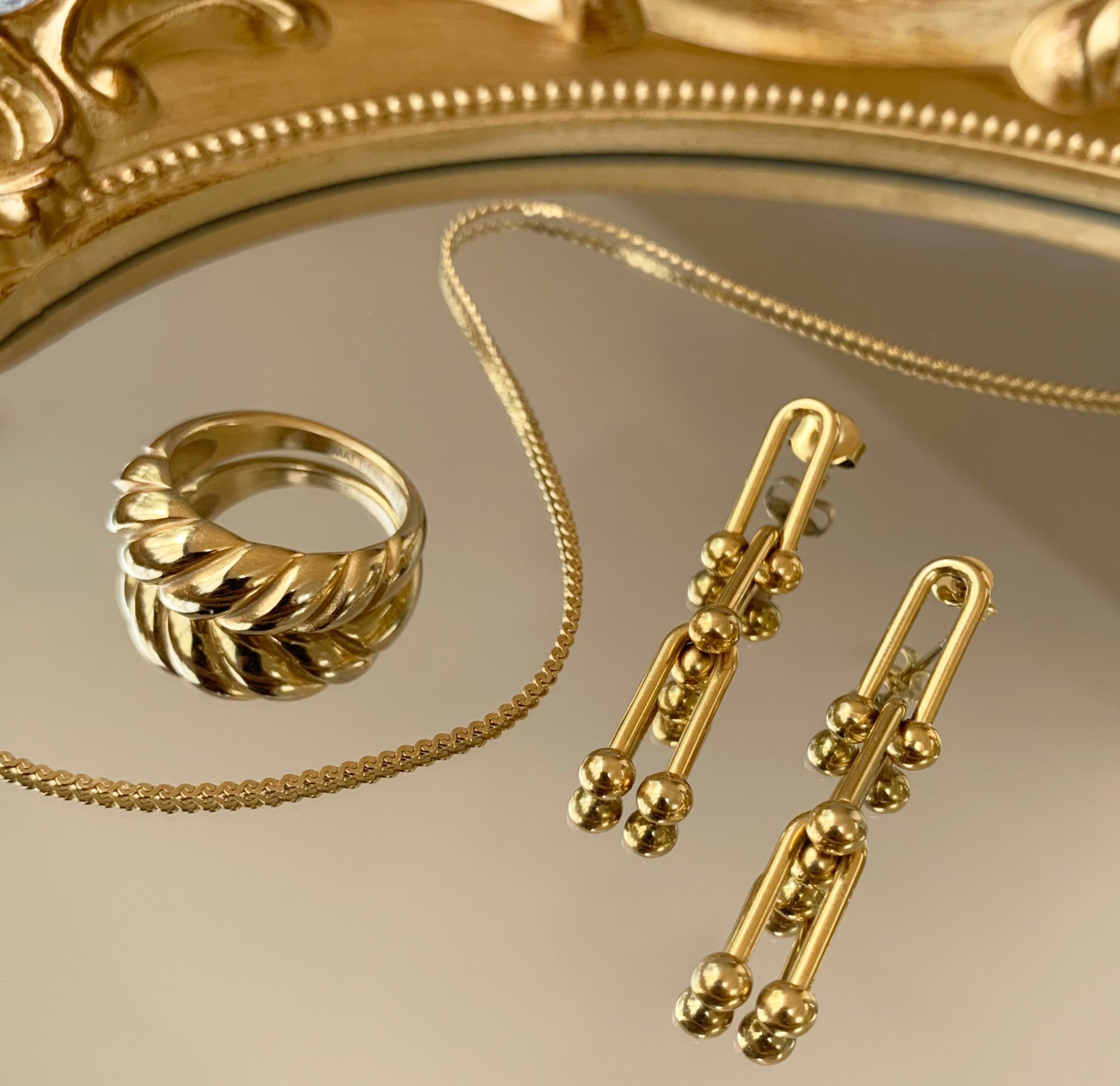 gold chain earrings hypoallergenic