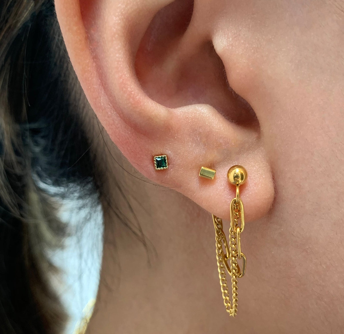 gold chain loop earring hypoallergenic