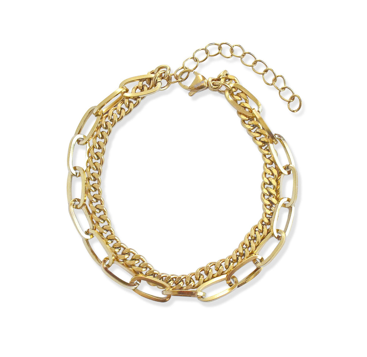 duo chain chunky gold bracelet