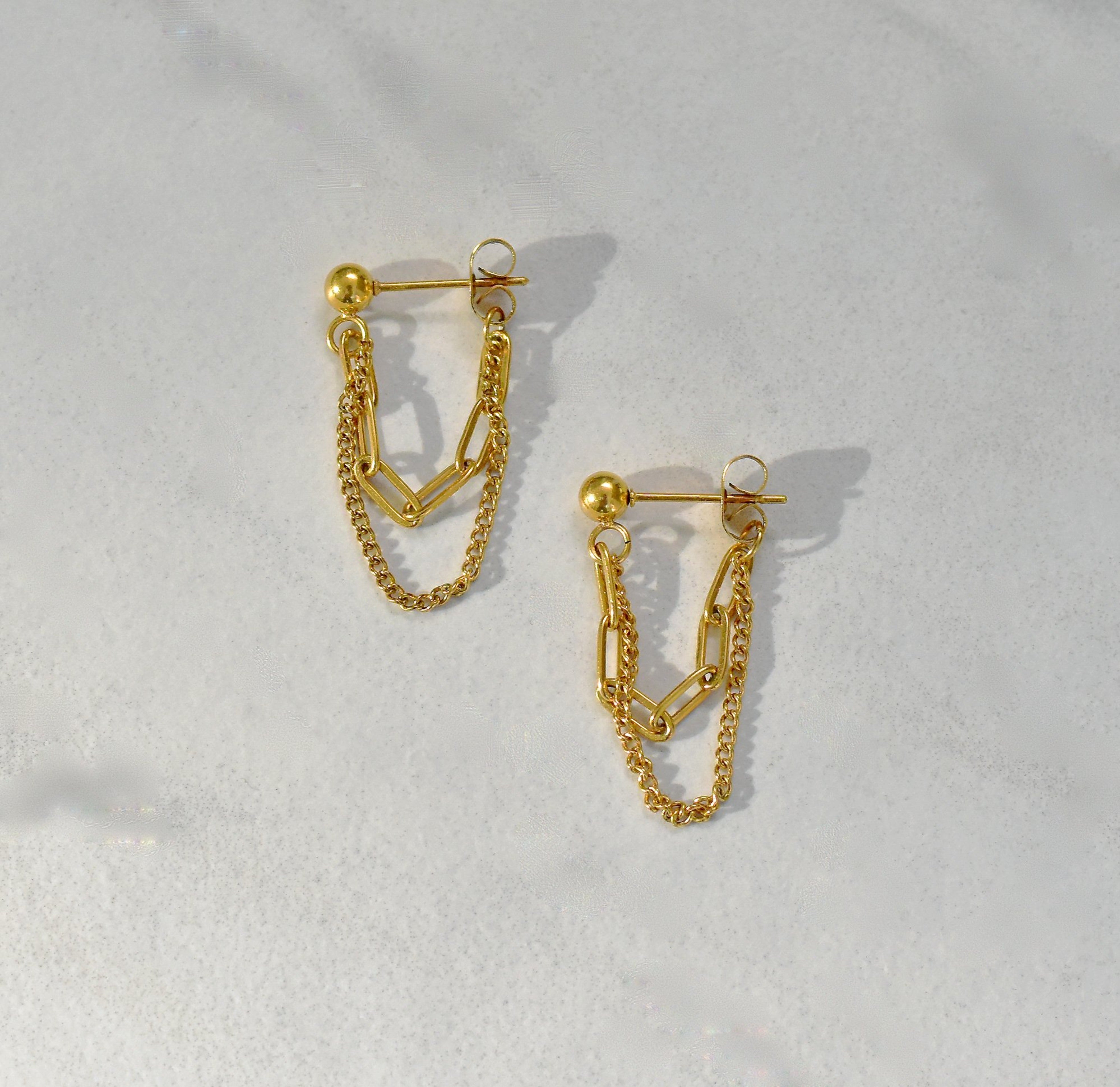 double chain earrings