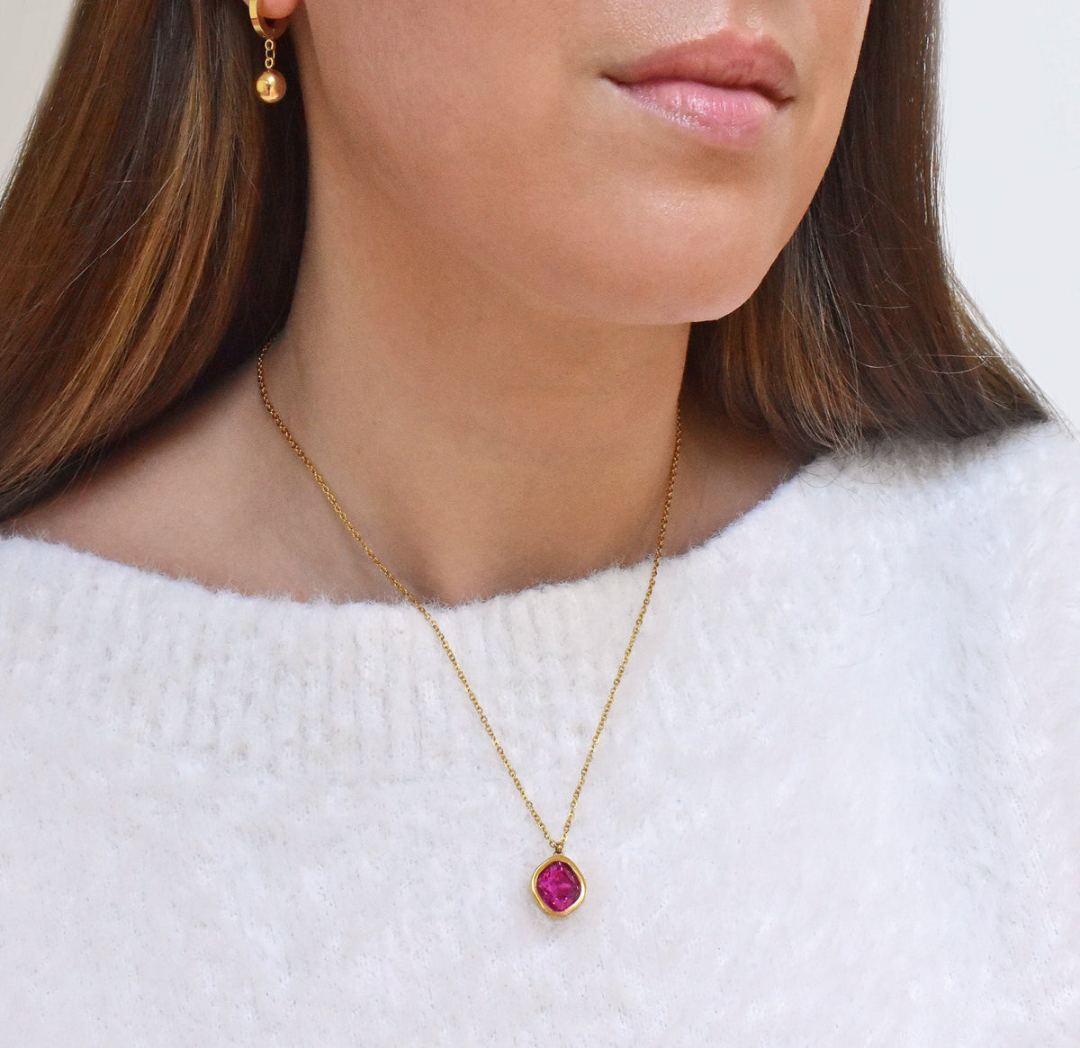 ruby pendant necklace waterproof jewelry