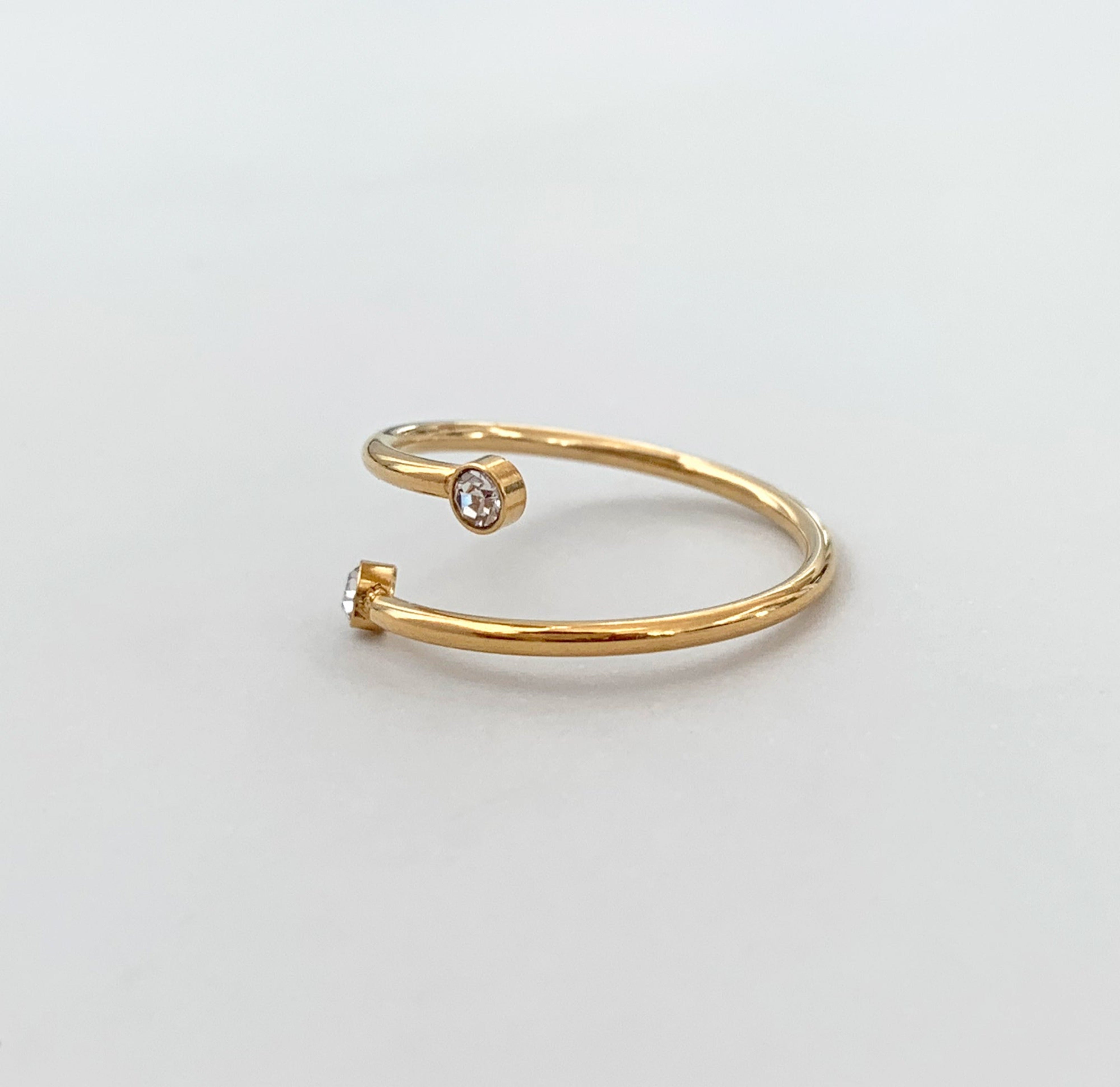 Sylvie gold spiral ring waterproof jewelry