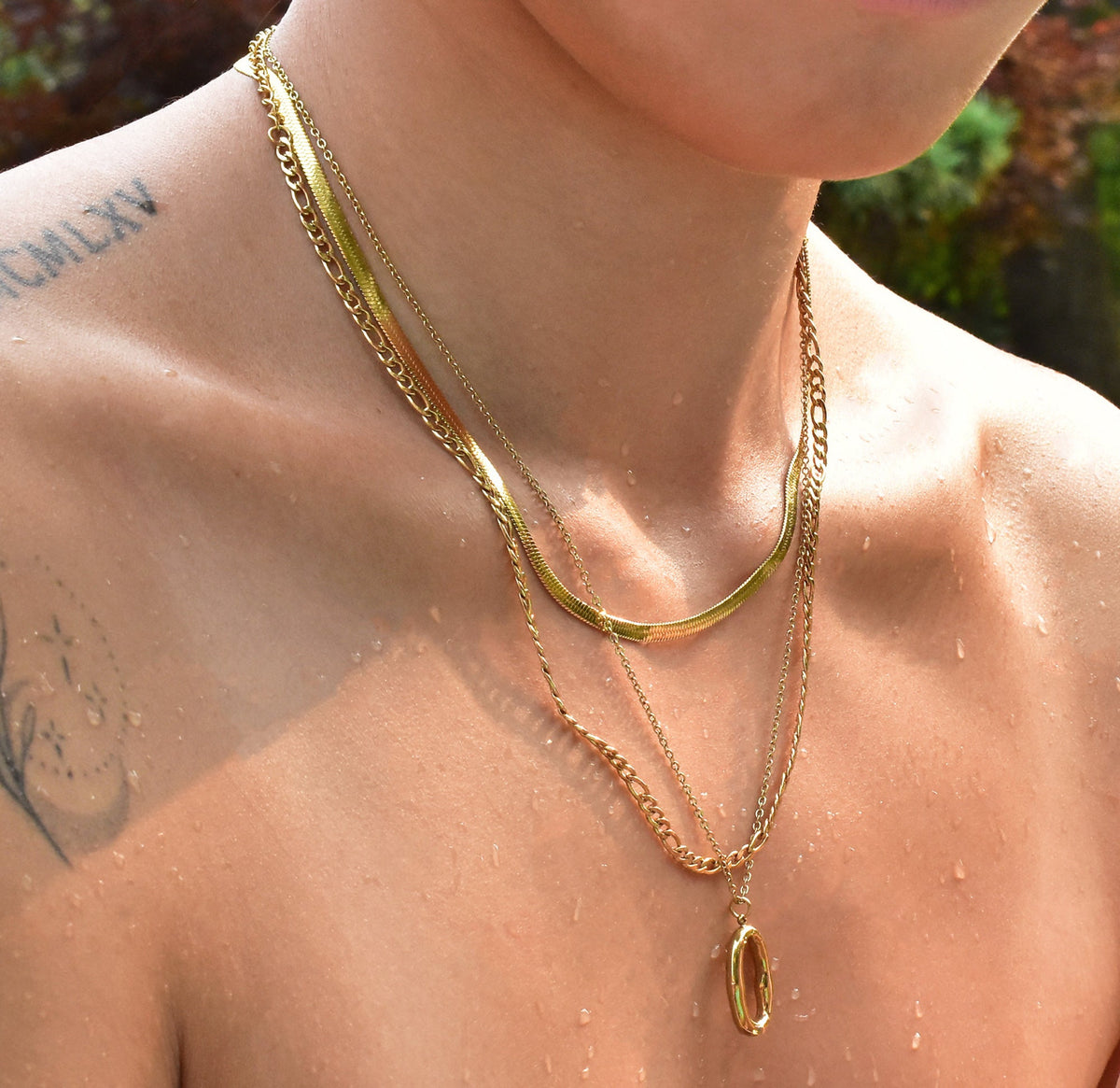 GOLD THIN SNAKE CHAIN NECKLACE -SAMPLE