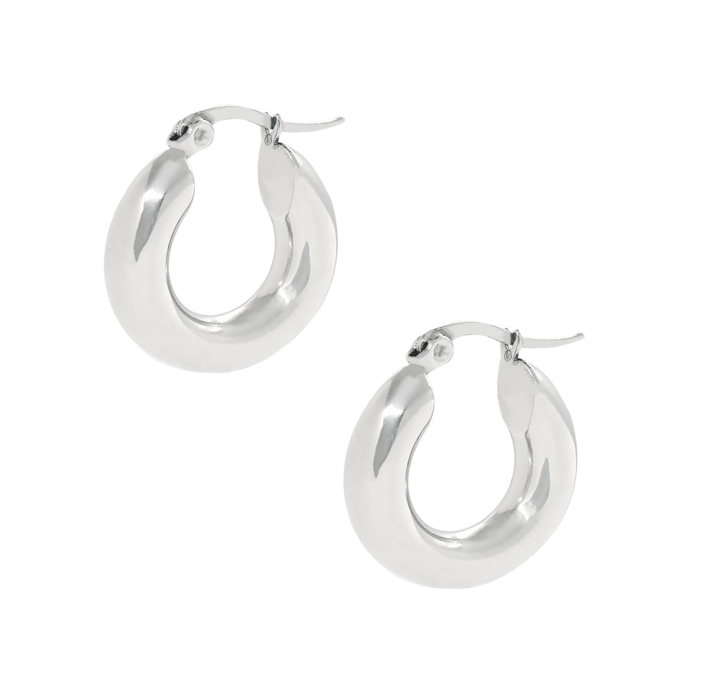 Lucy Silver Chunky Hoop Earrings Sample - Waterproof Jewelry Tarnish Free Lucy Silver Chunky Hoop Earrings Sample - Waterproof Jewelry Tarnish Free