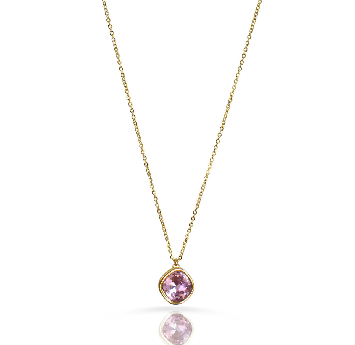 pink tourmaline birthstone necklace