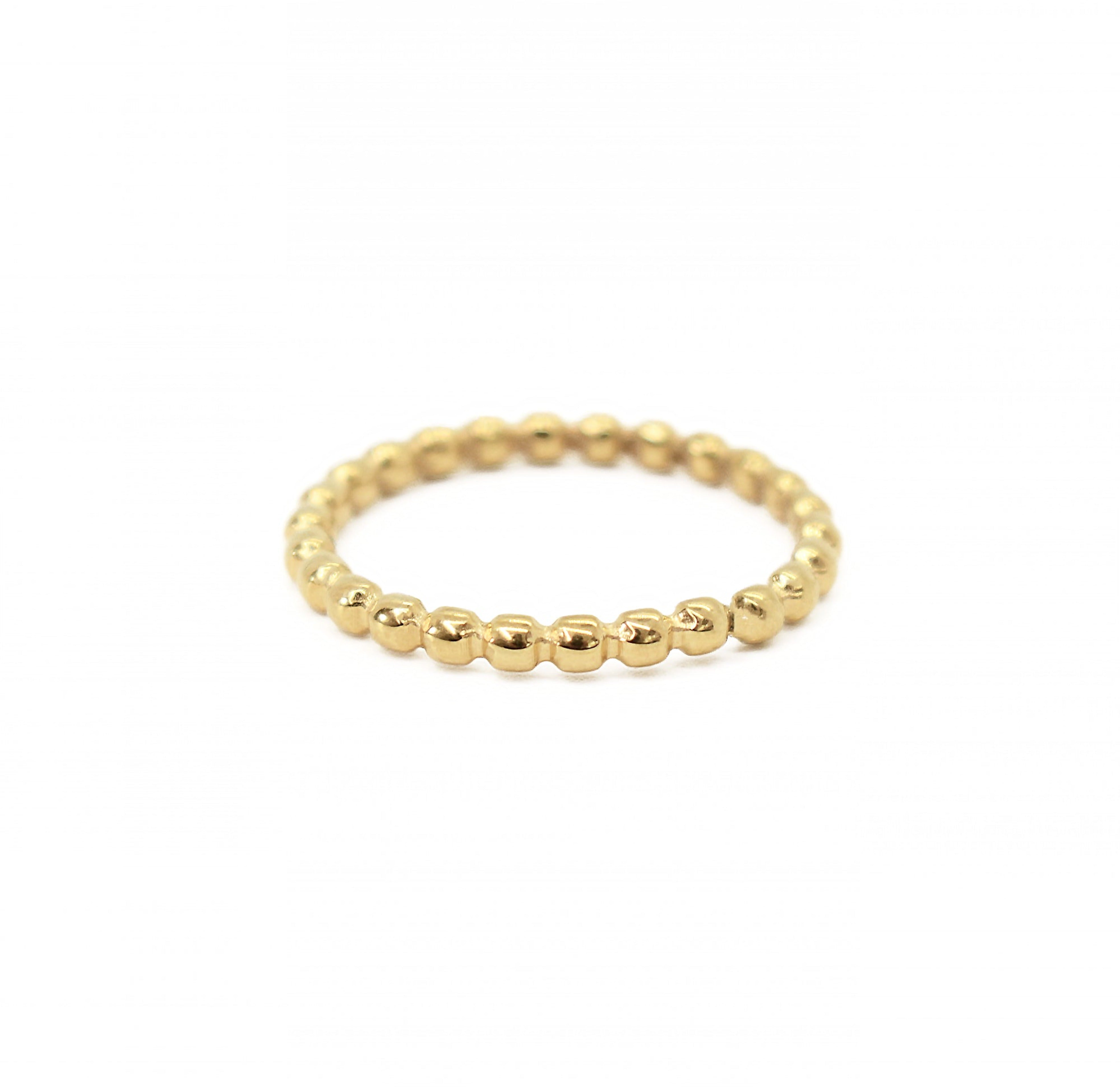 Jaina thin gold beaded ring waterproof jewelry