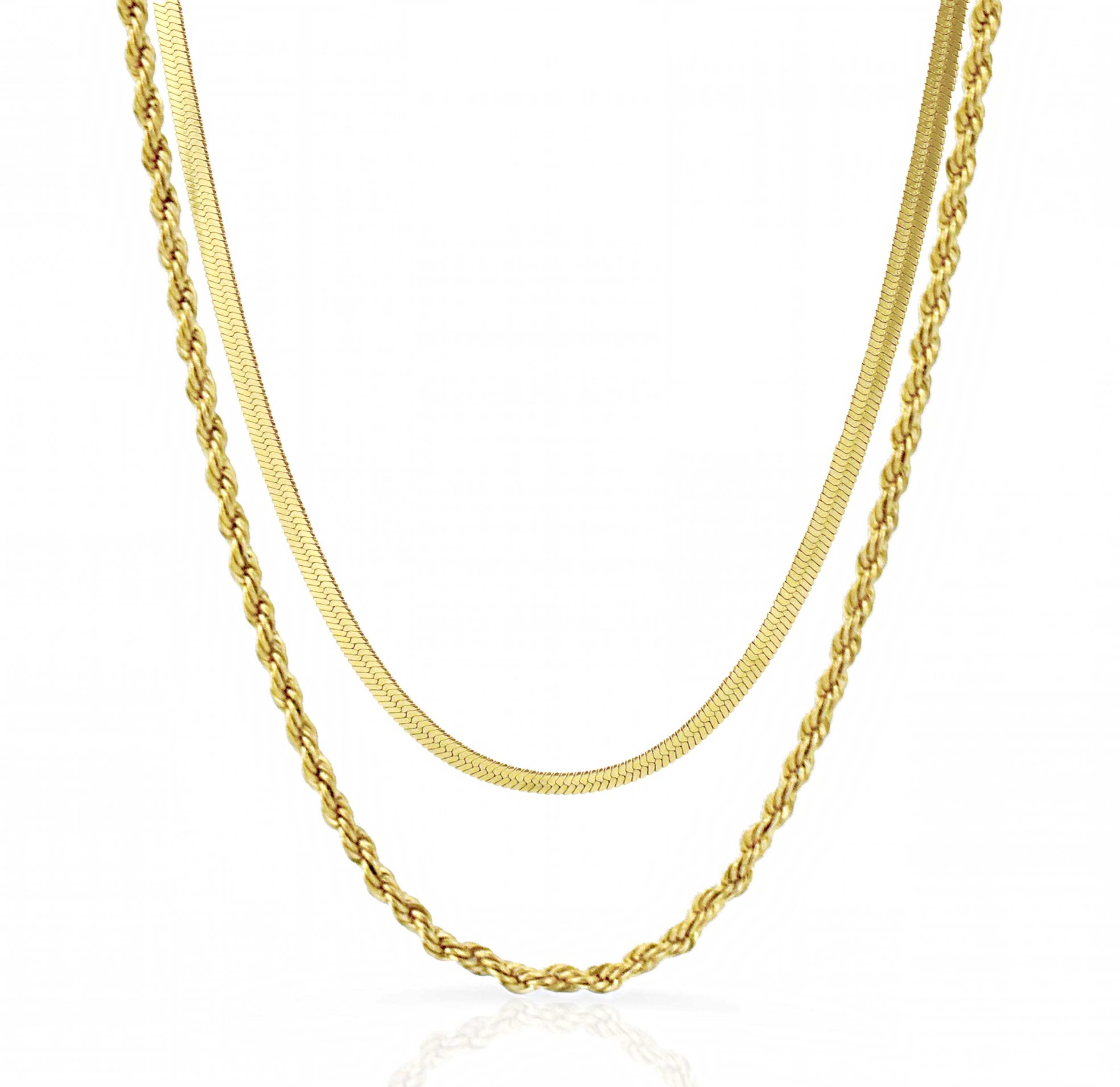 gold chain necklace stack waterproof