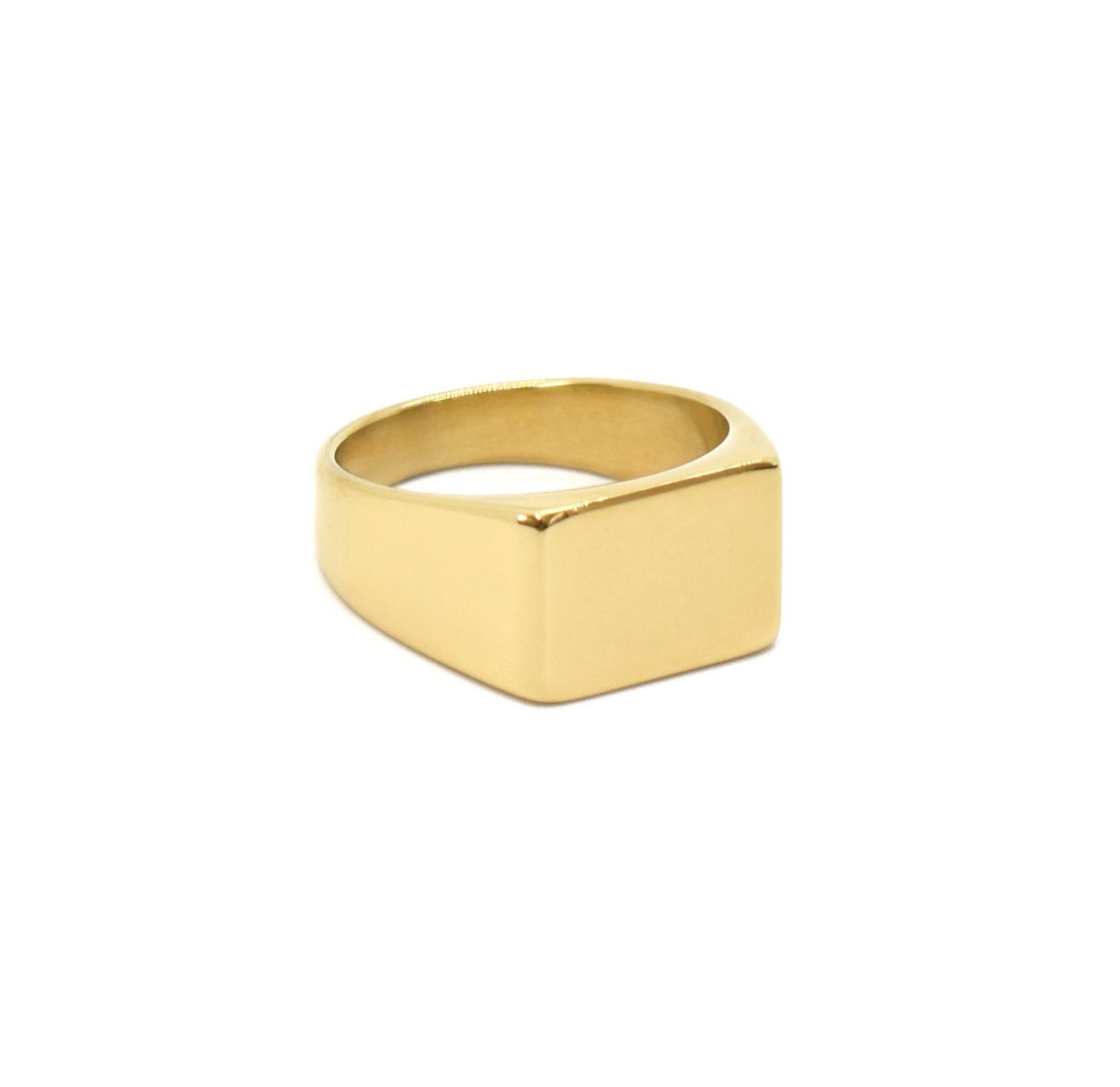 FRANKIE GOLD SQUARE SIGNET RING - WATERPROOF JEWELRY - MAI DÉSIRÉE