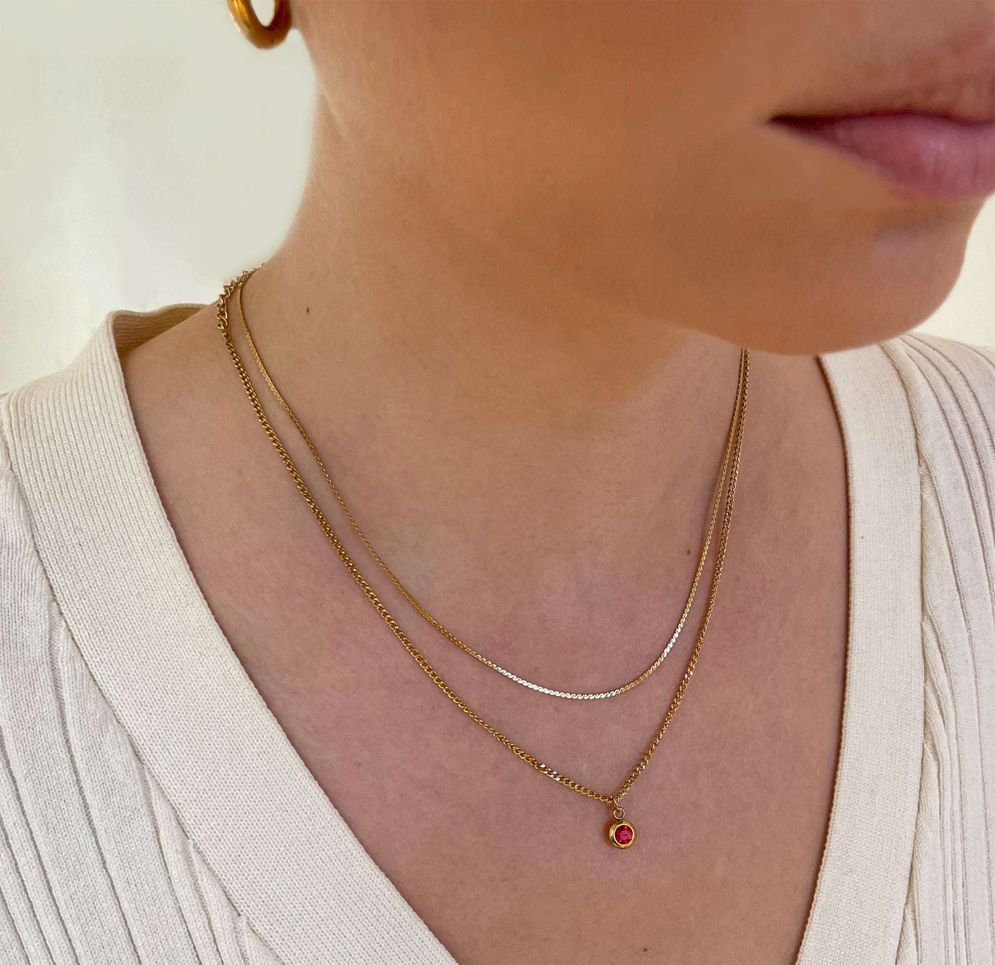 ruby birthstone necklace water resistant