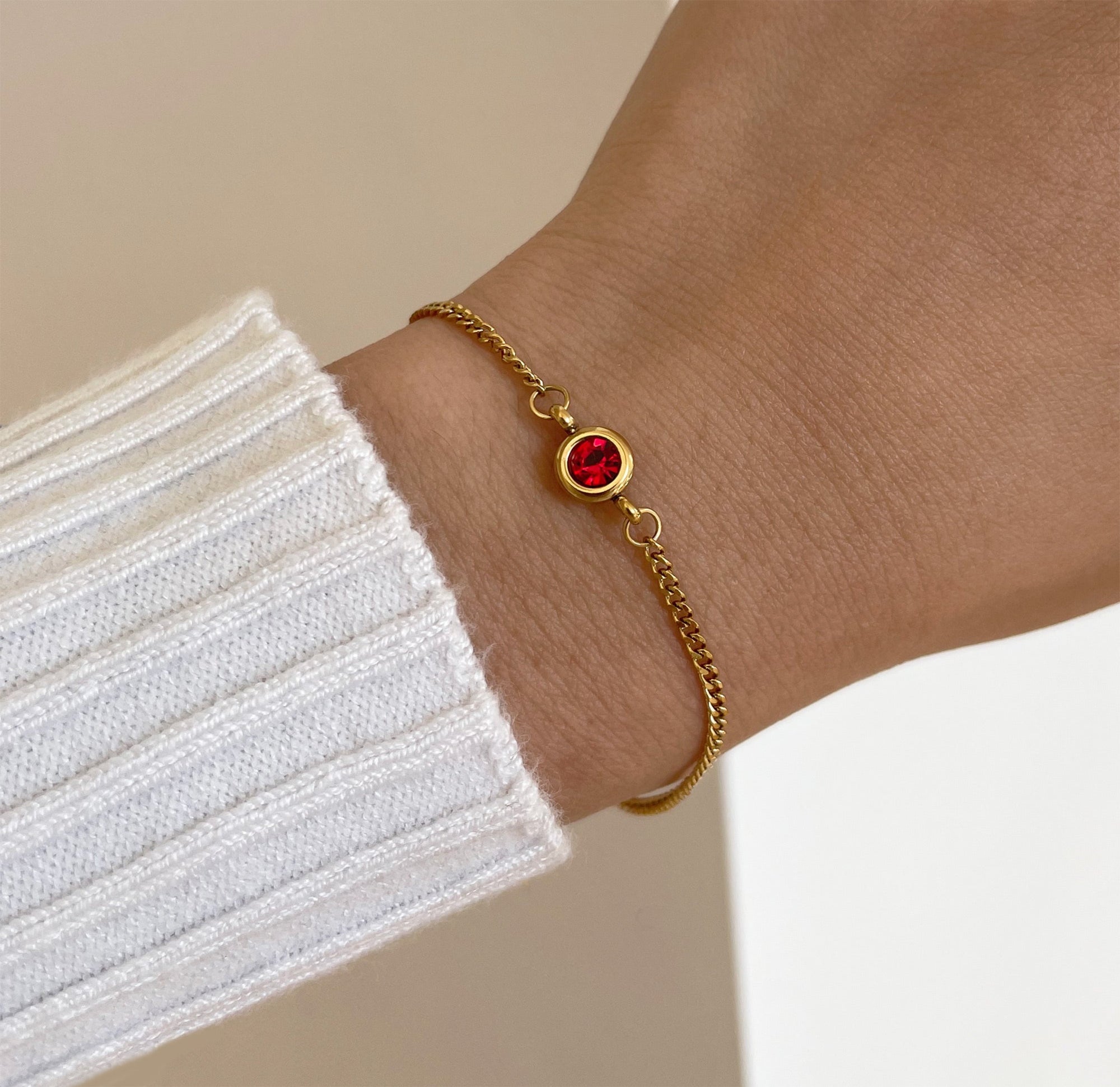 ruby birthstone bracelet