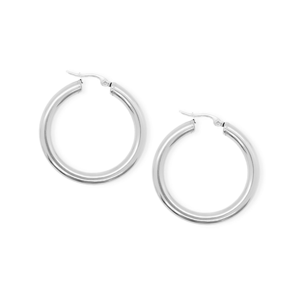 thick silver hoop earrings