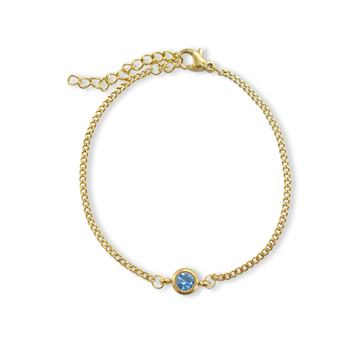 gold blue topaz bracelet