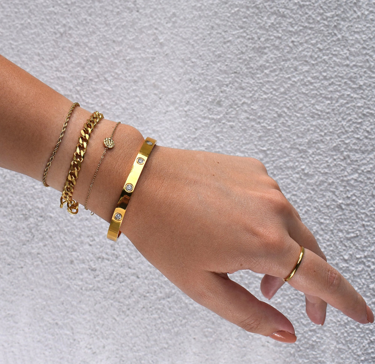 gold bracelet stack