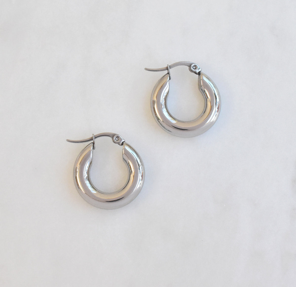 mini silver hoop earrings