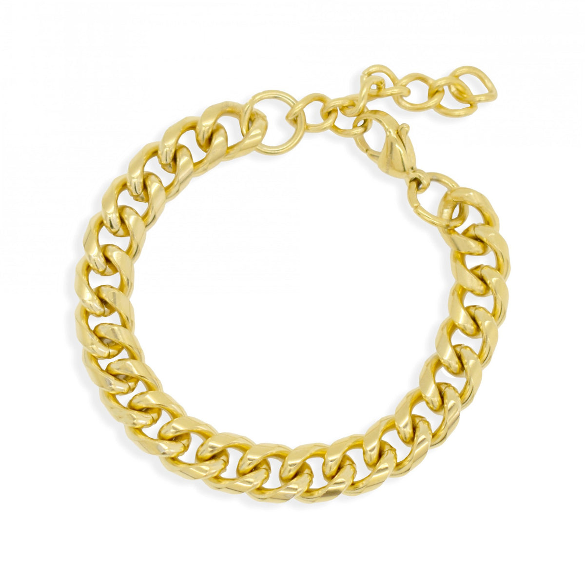 gold curb chain bracelet