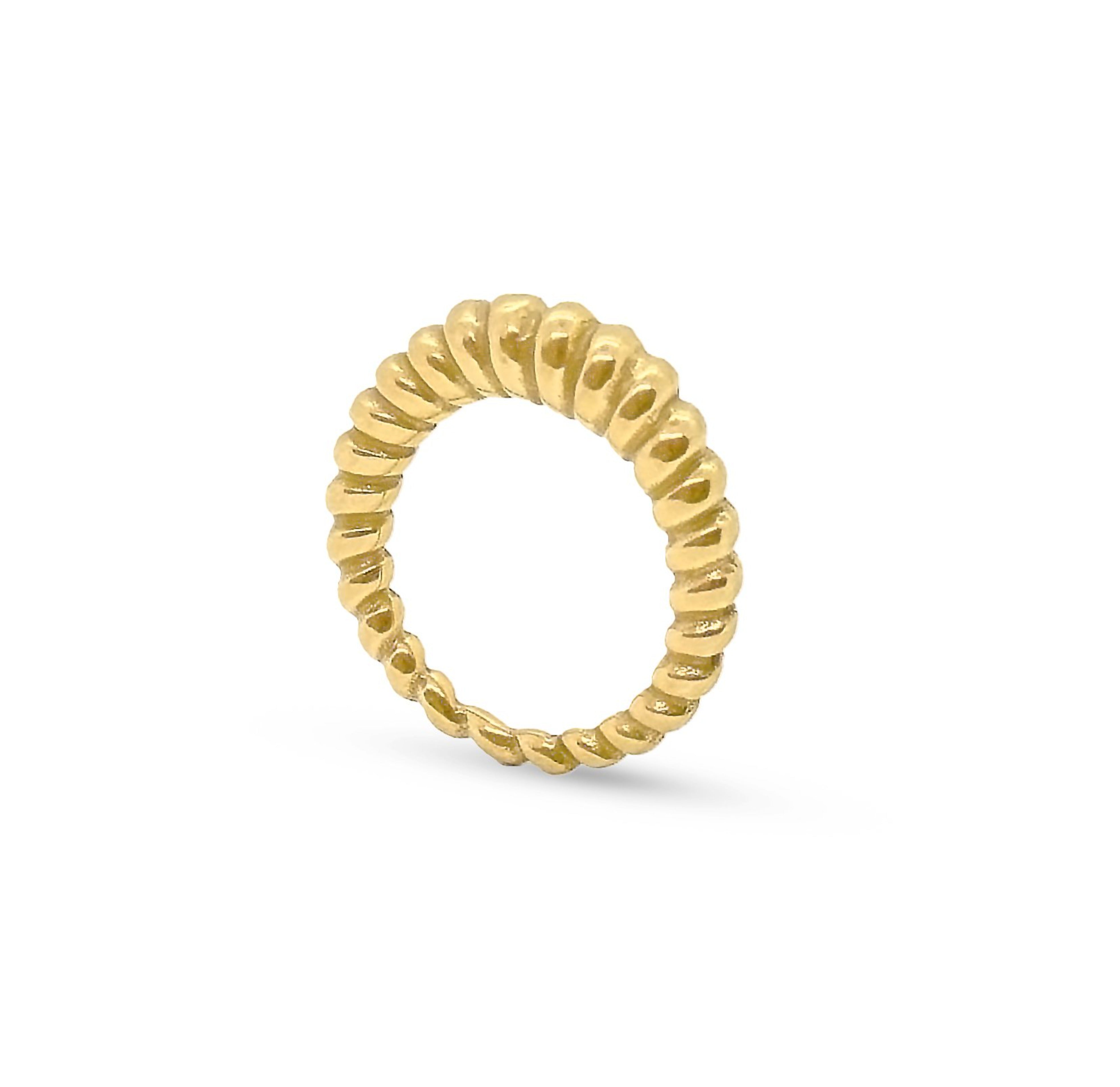 thin gold croissant ring waterproof rings