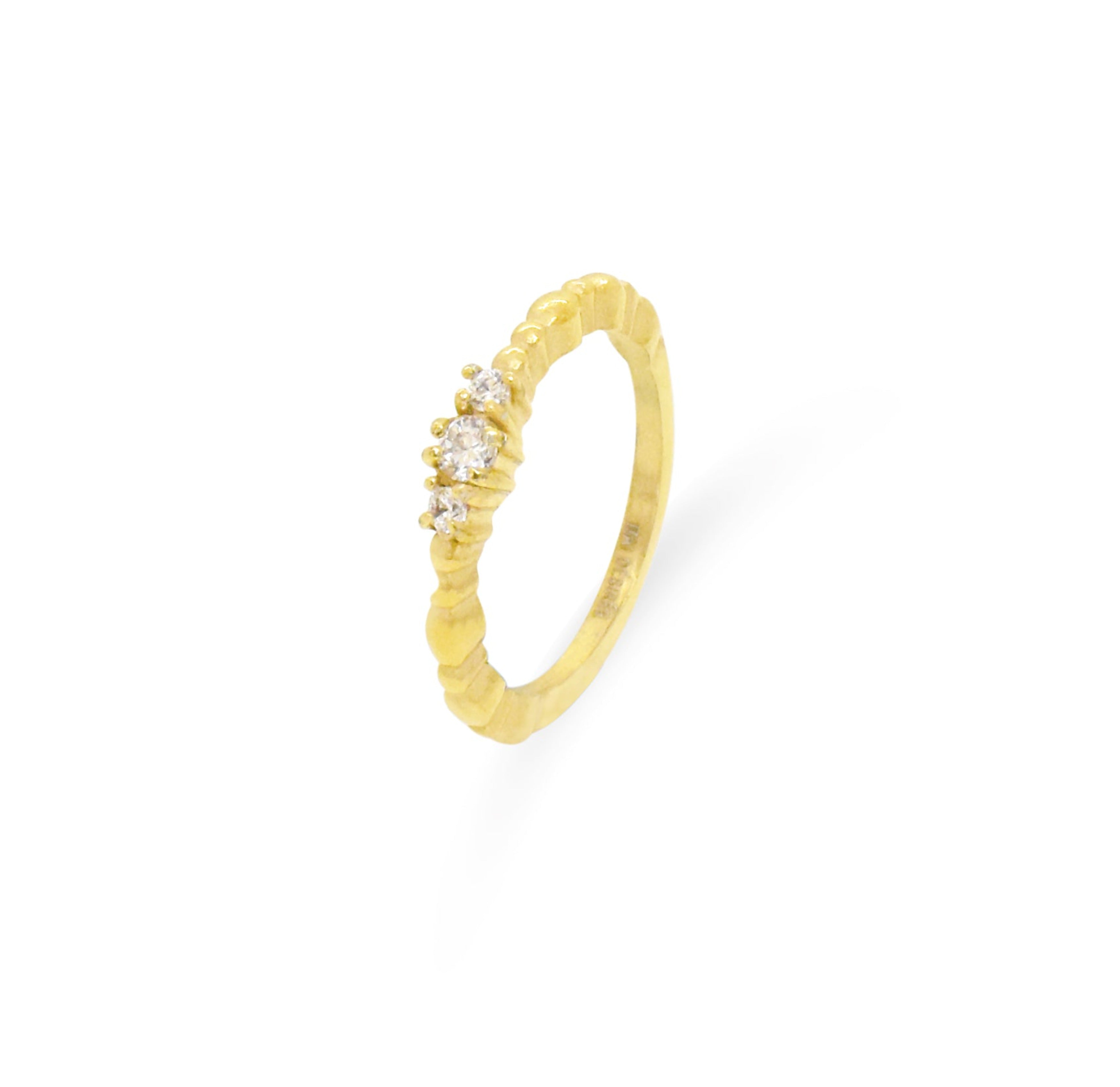 Celeste gold dainty trim stone ring waterproof jewelry