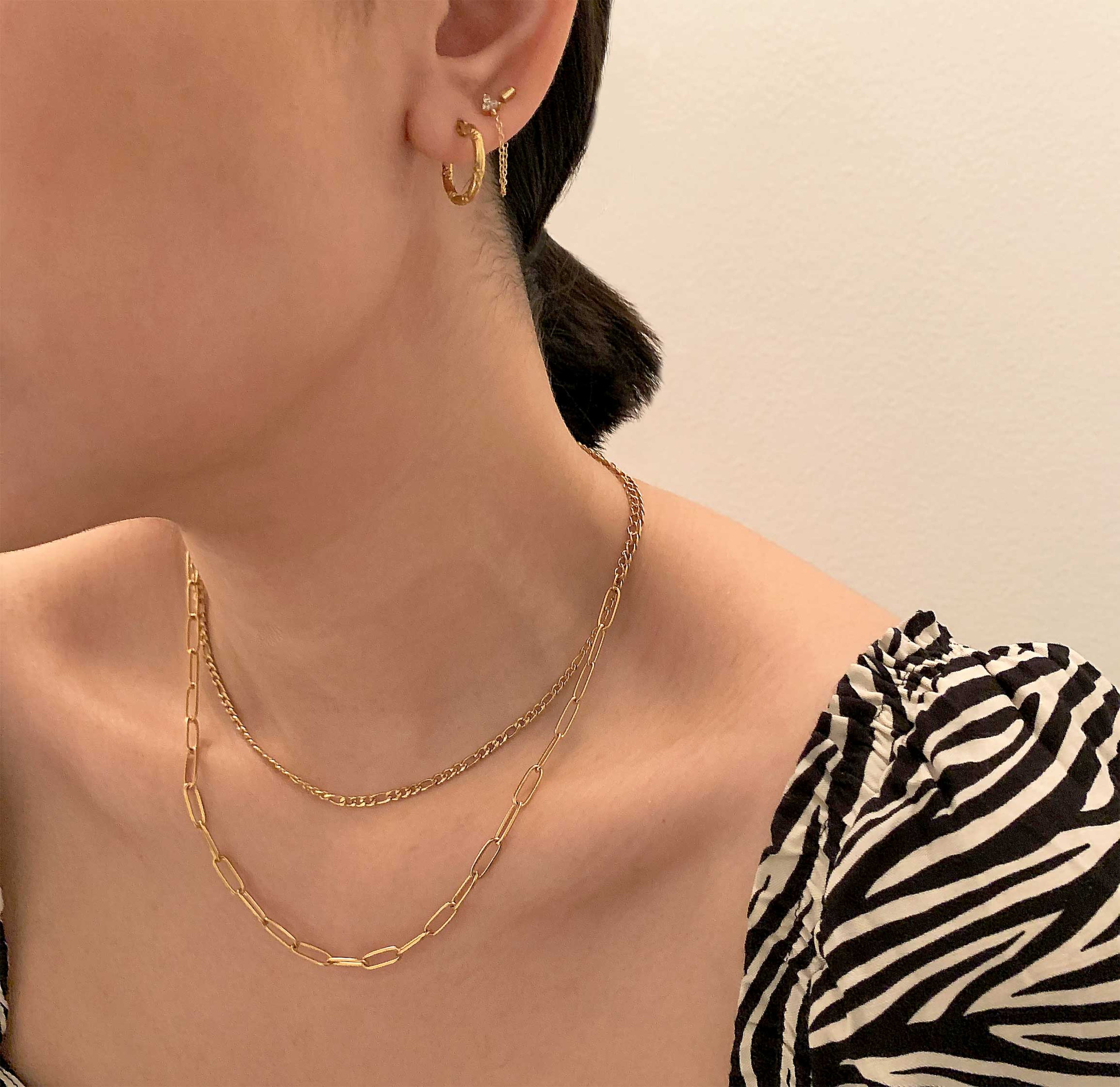 RICKY GOLD PAPERCLIP CHAIN NECKLACE