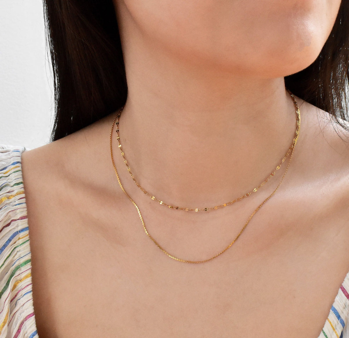 ELSIE GOLD DAINTY LACE CHAIN NECKLACE