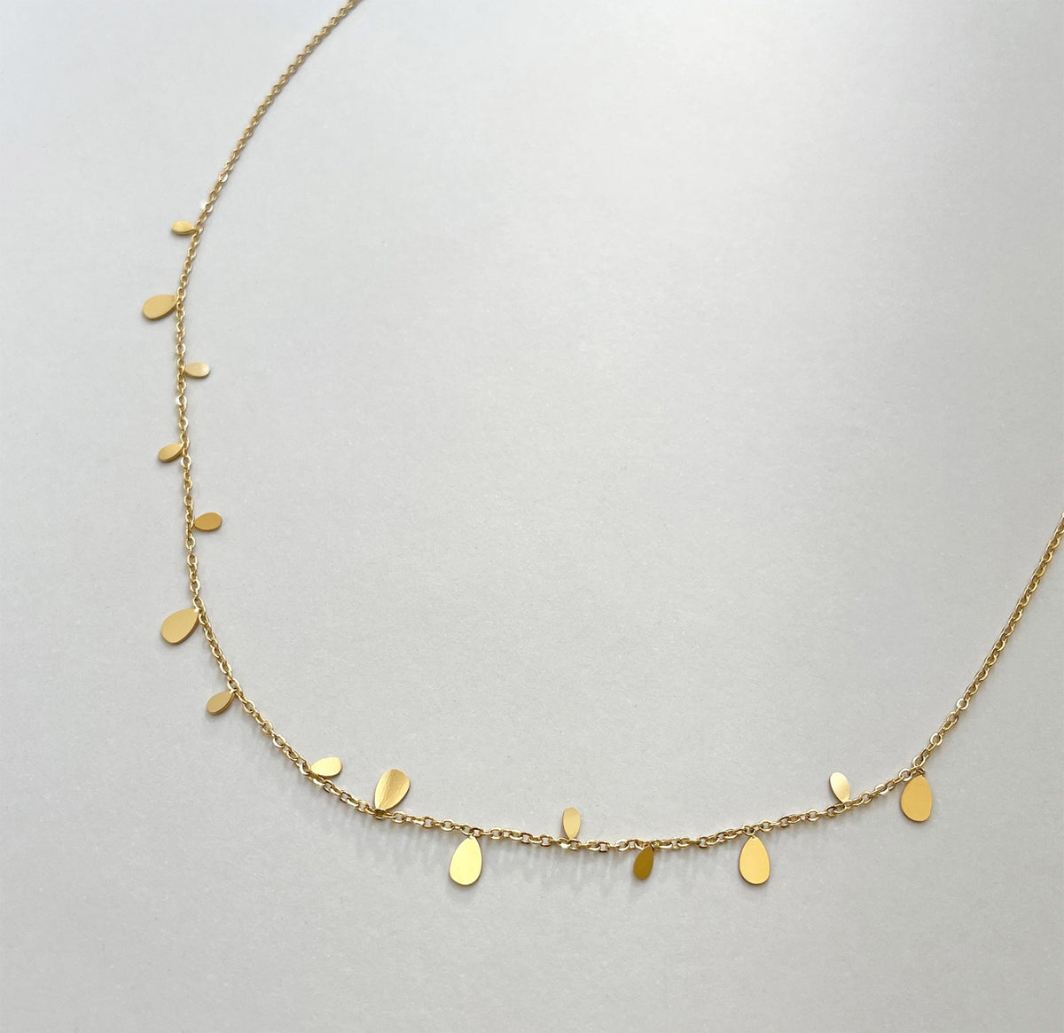gold tear drop necklace waterproof jewelry