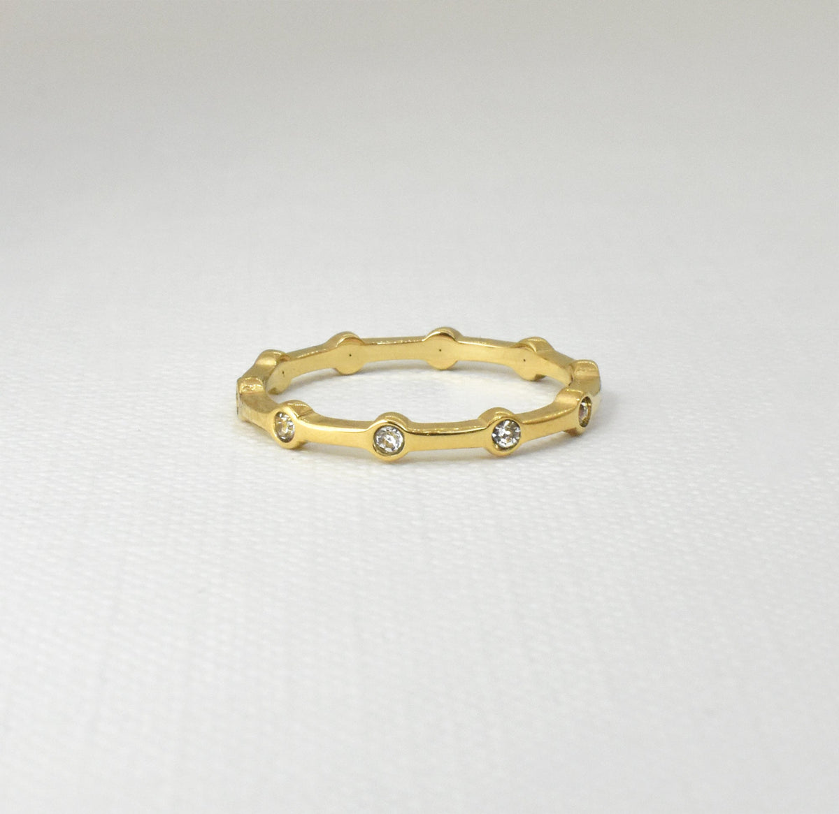 thin gold pave ring waterproof jewelry