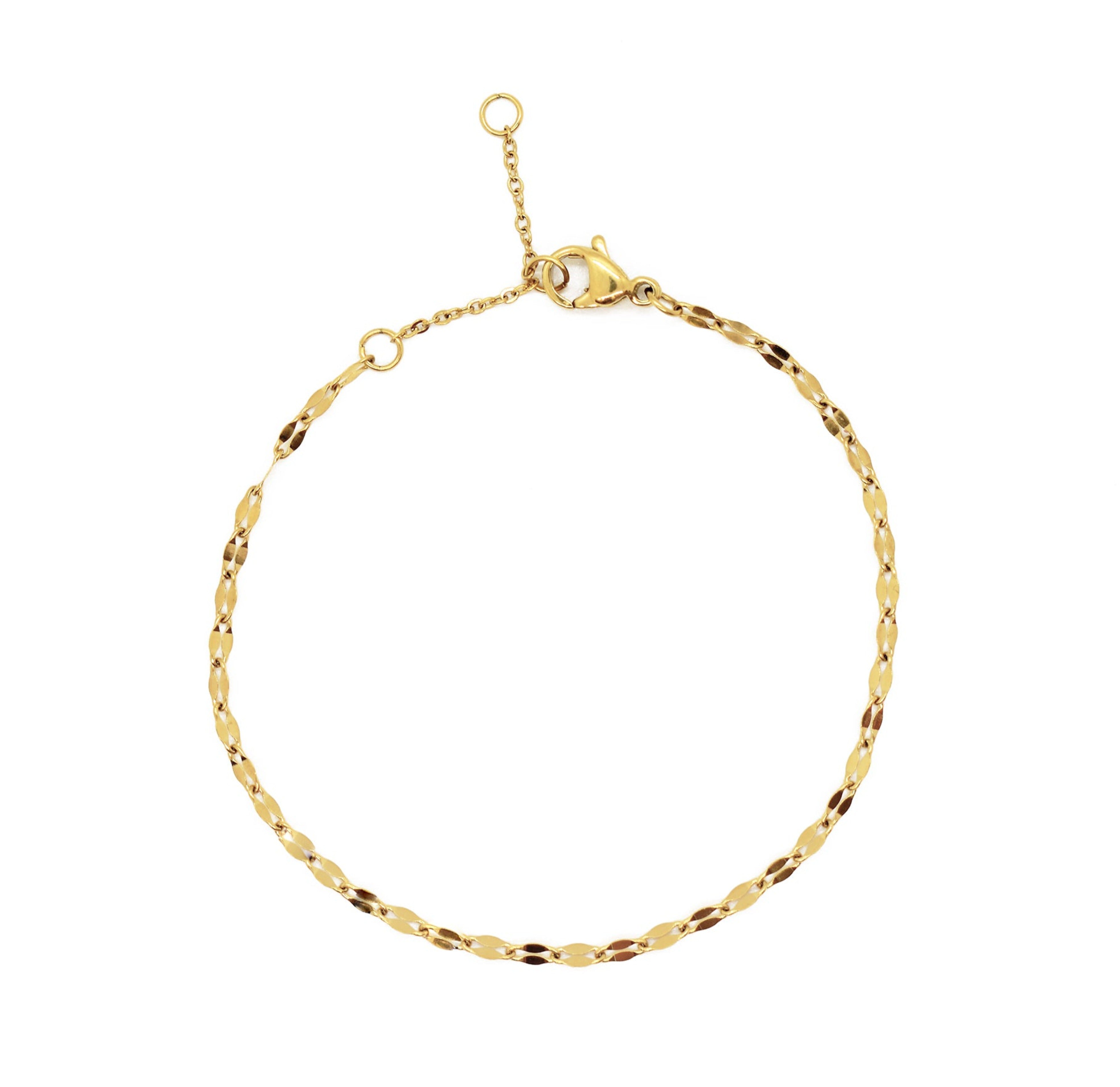 gold dainty lace chain bracelet waterproof jewelry