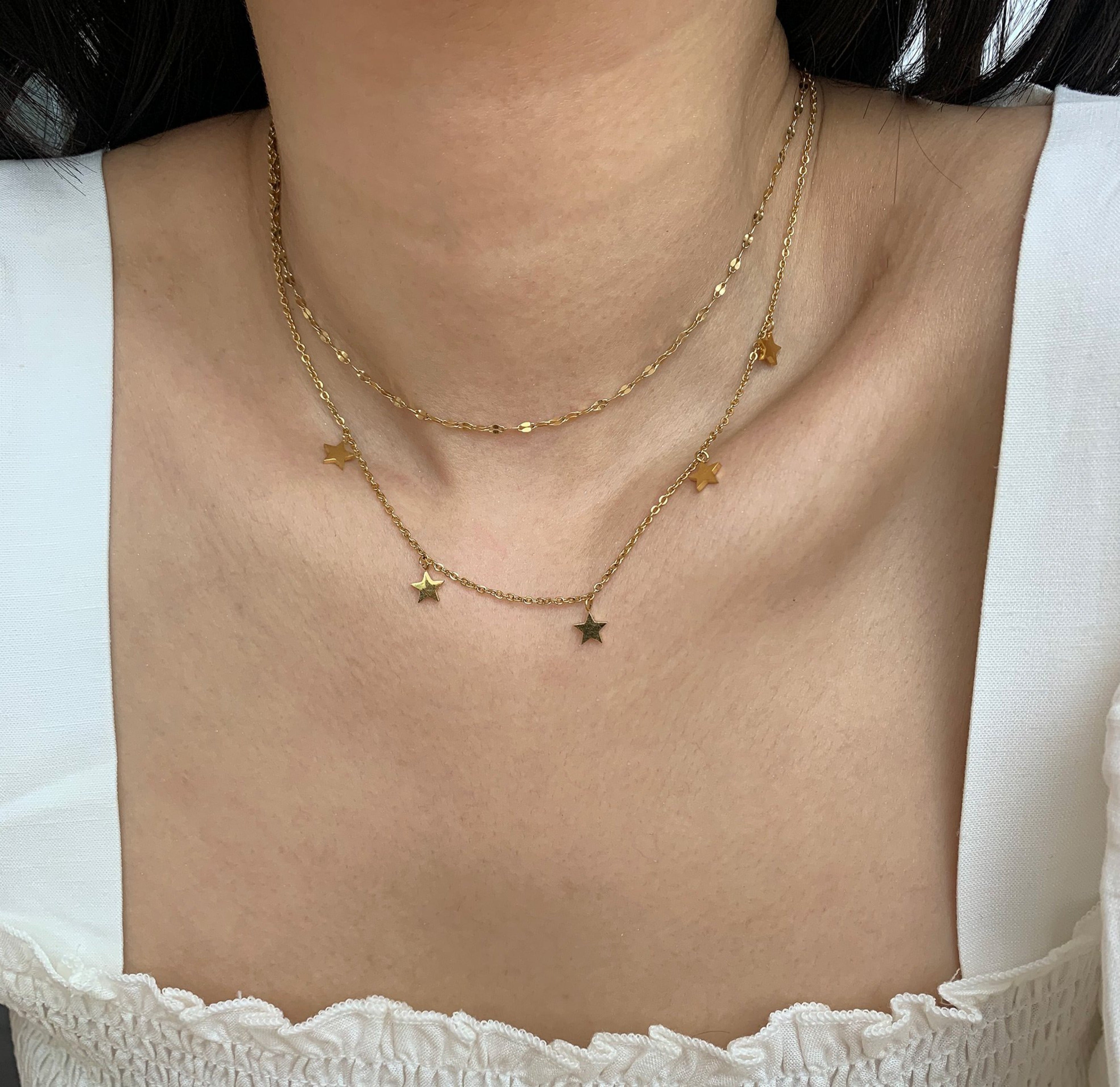ELSIE GOLD DAINTY LACE CHAIN NECKLACE - SAMPLE