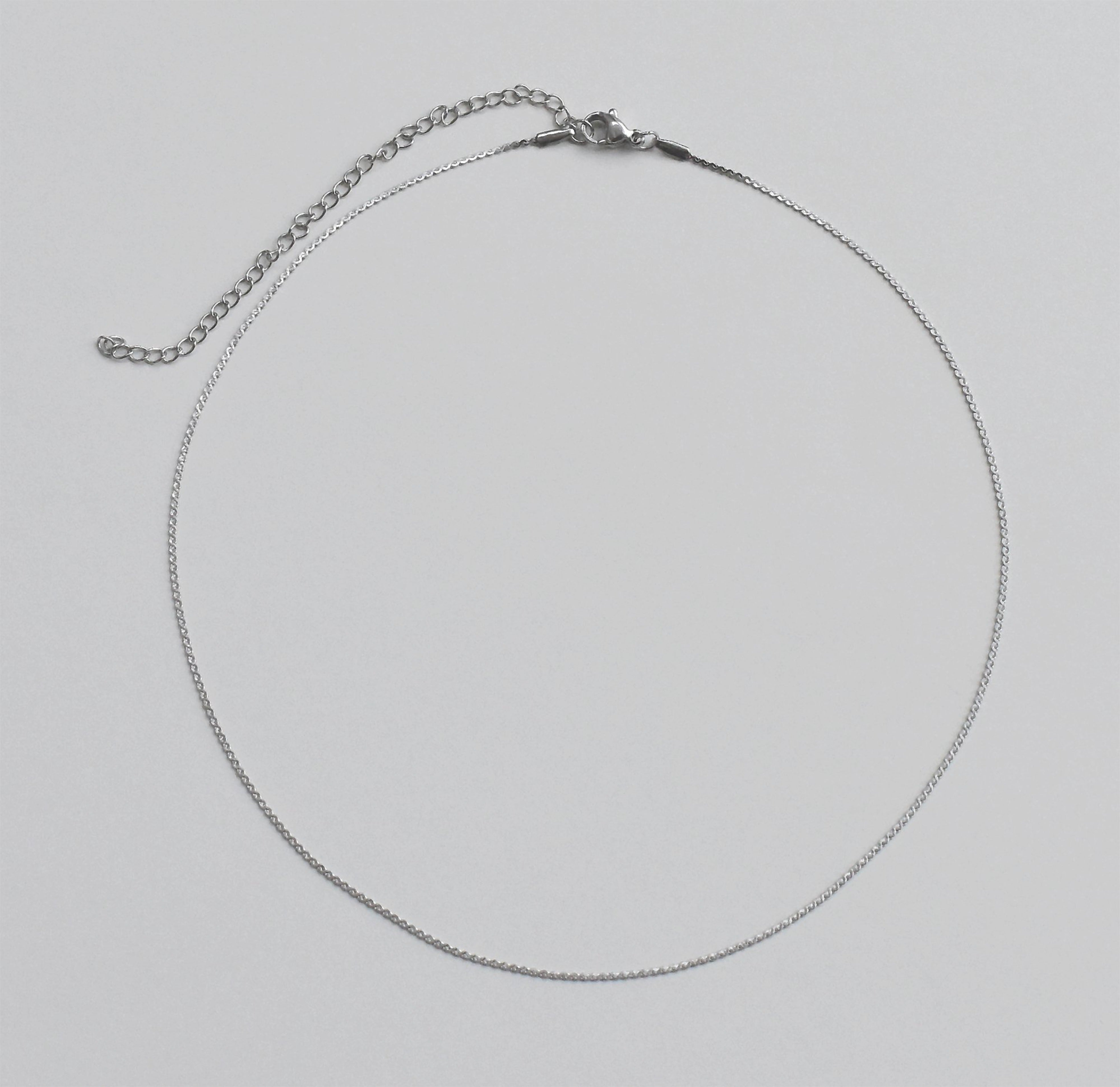 thin silver chain necklace adjustable